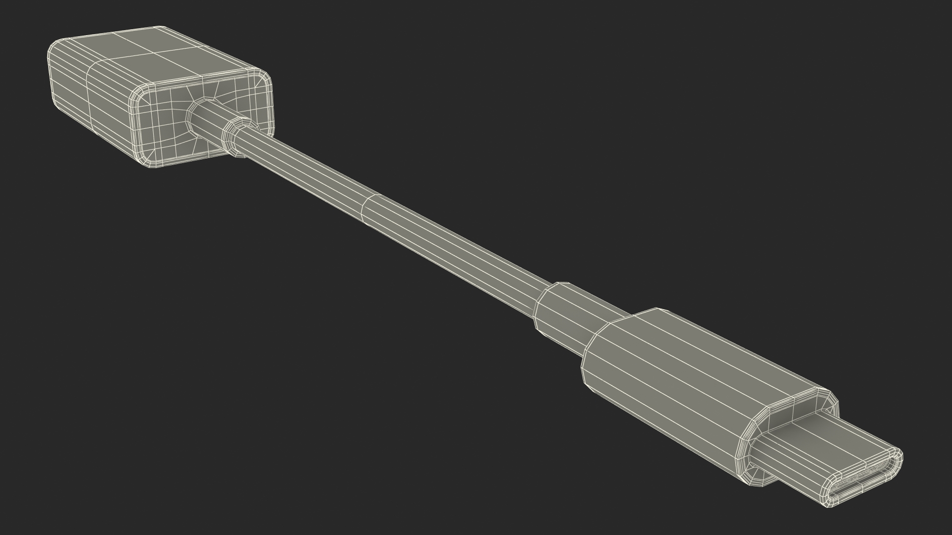 USB Type C to USB Type A Adapter 3D