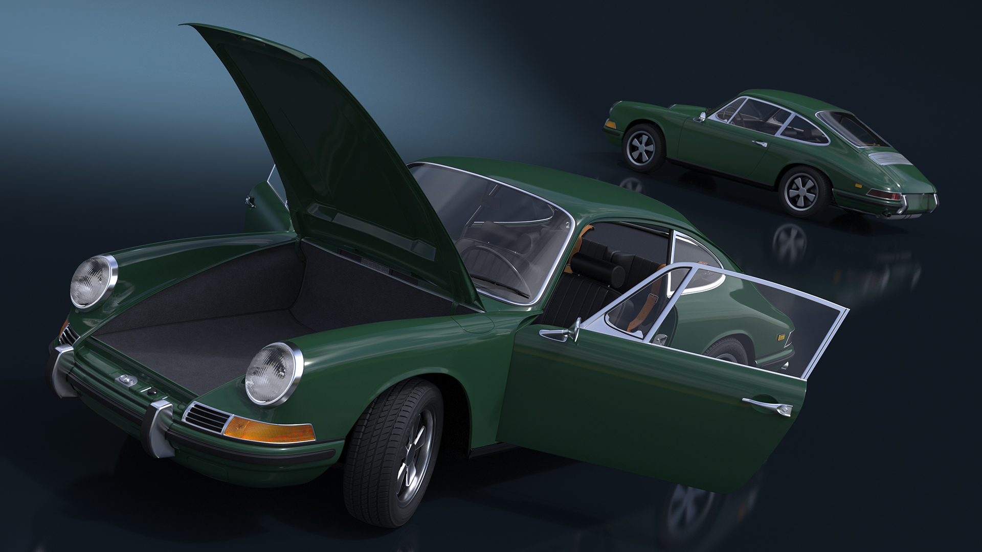 Retro Coupe Sport Car Rigged for Maya 3D