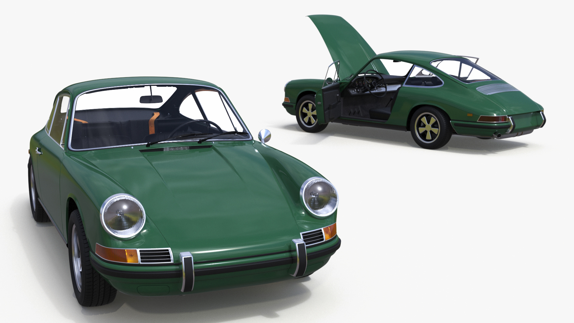 Retro Coupe Sport Car Rigged for Maya 3D