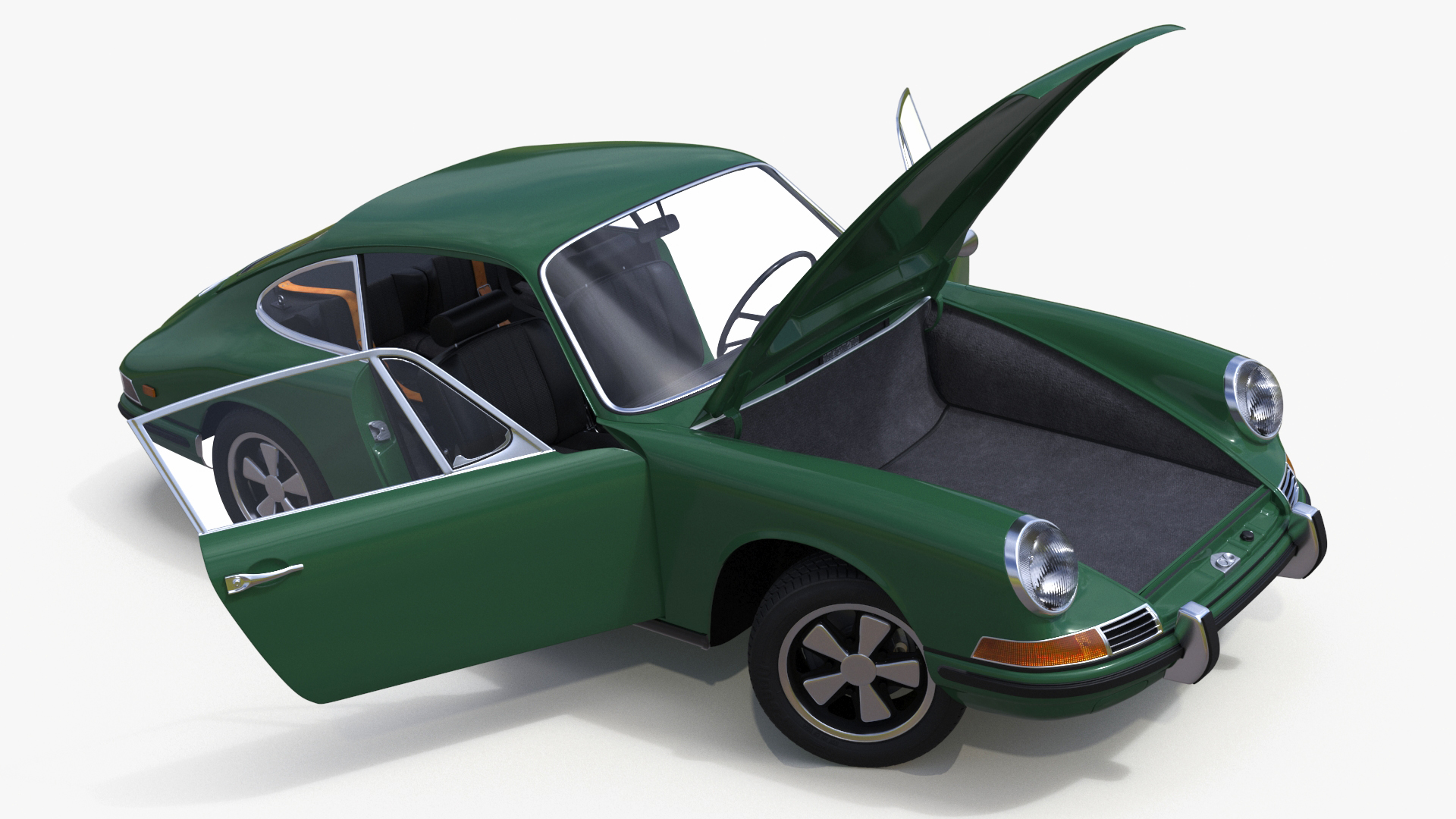 Retro Coupe Sport Car Rigged for Maya 3D