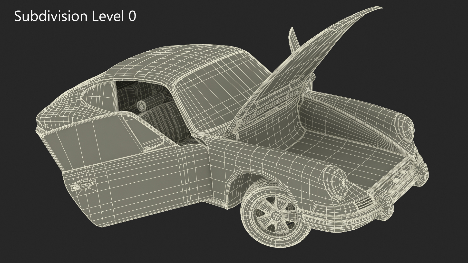 Retro Coupe Sport Car Rigged for Maya 3D
