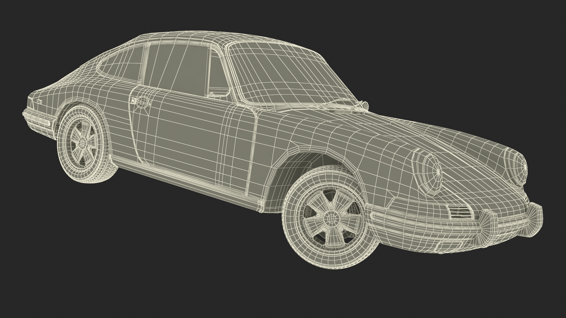 Retro Coupe Sport Car Rigged for Maya 3D