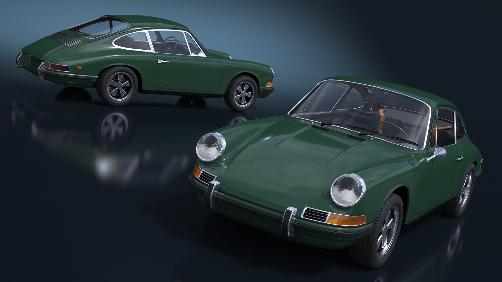 Retro Coupe Sport Car Rigged for Maya 3D