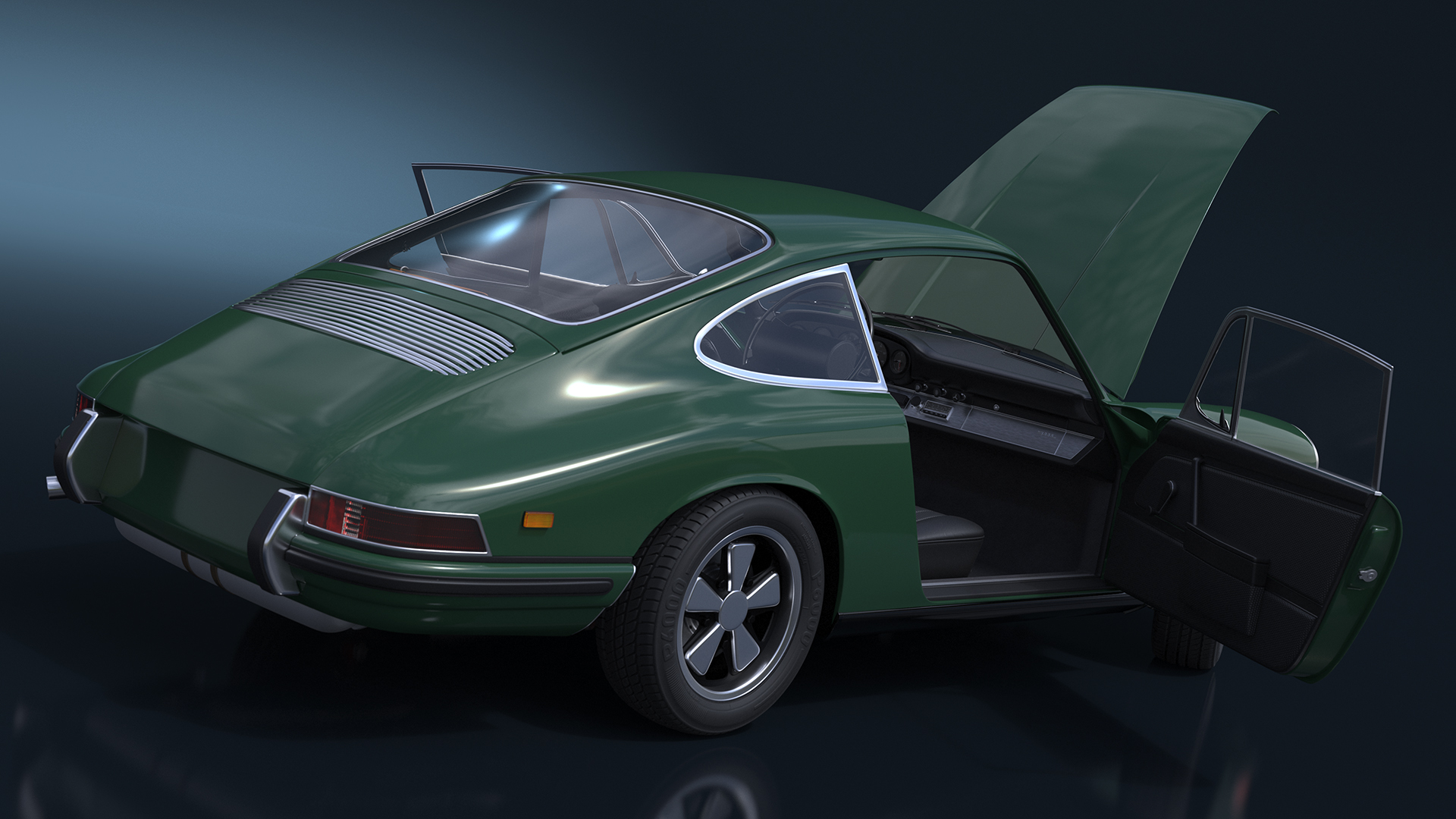 Retro Coupe Sport Car Rigged for Maya 3D