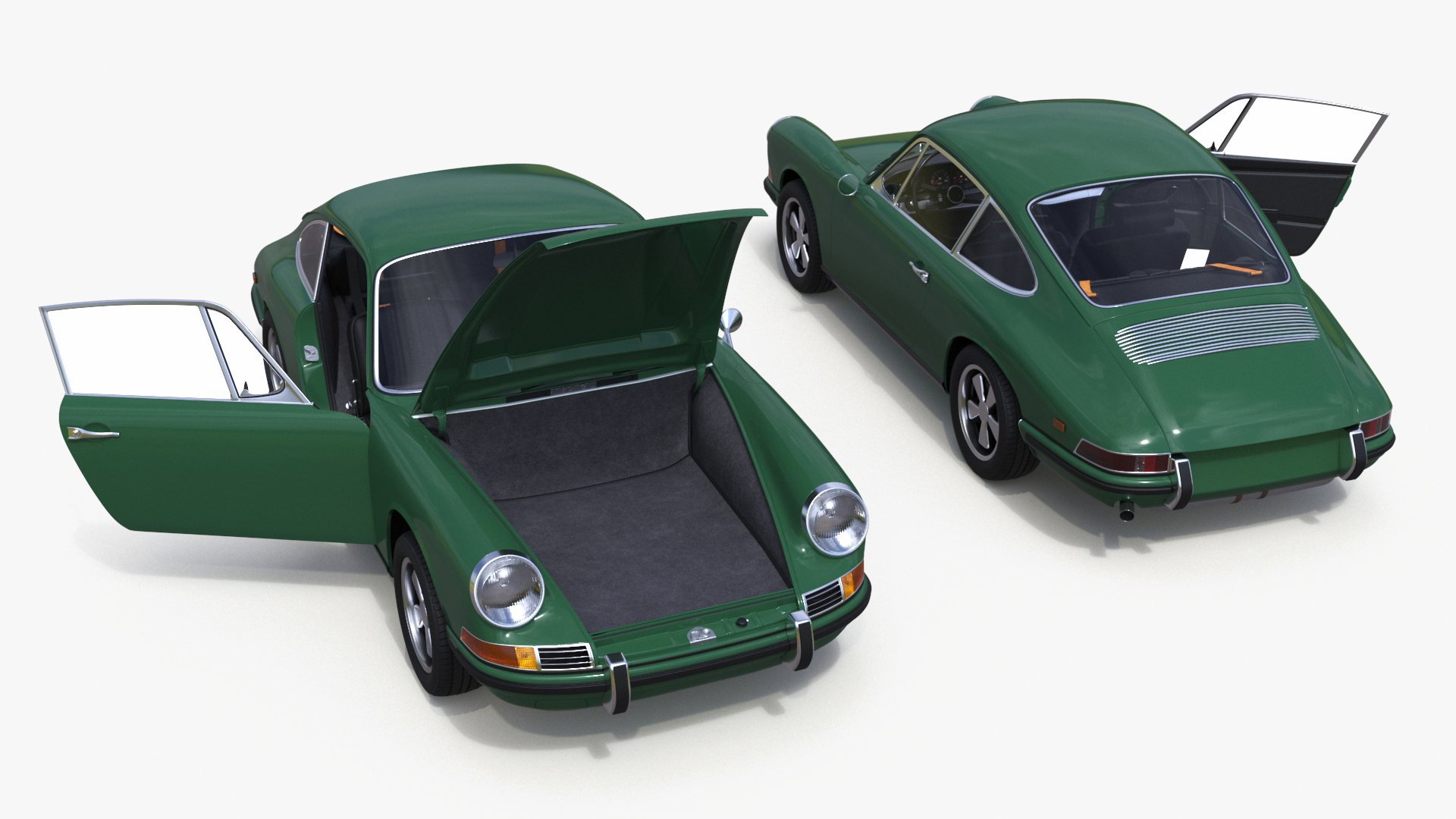 Retro Coupe Sport Car Rigged for Maya 3D