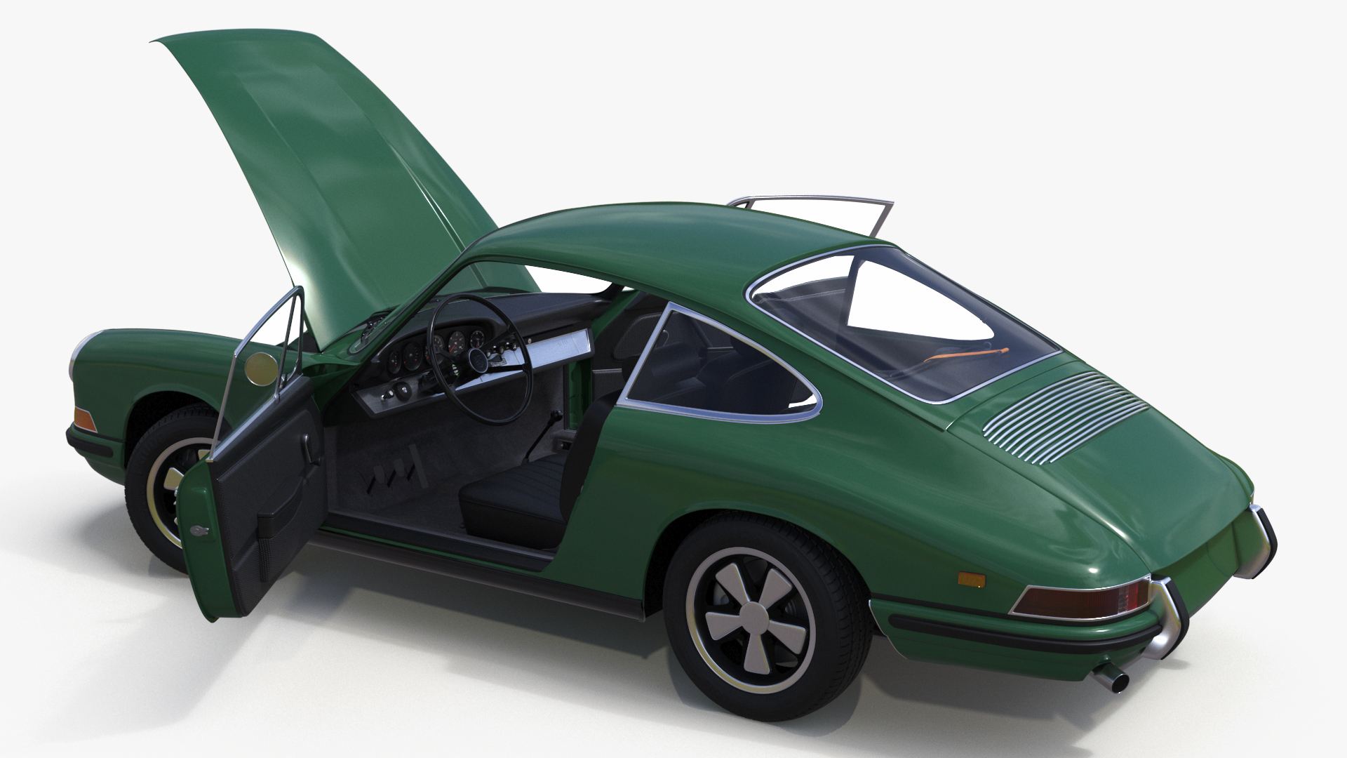 Retro Coupe Sport Car Rigged for Maya 3D