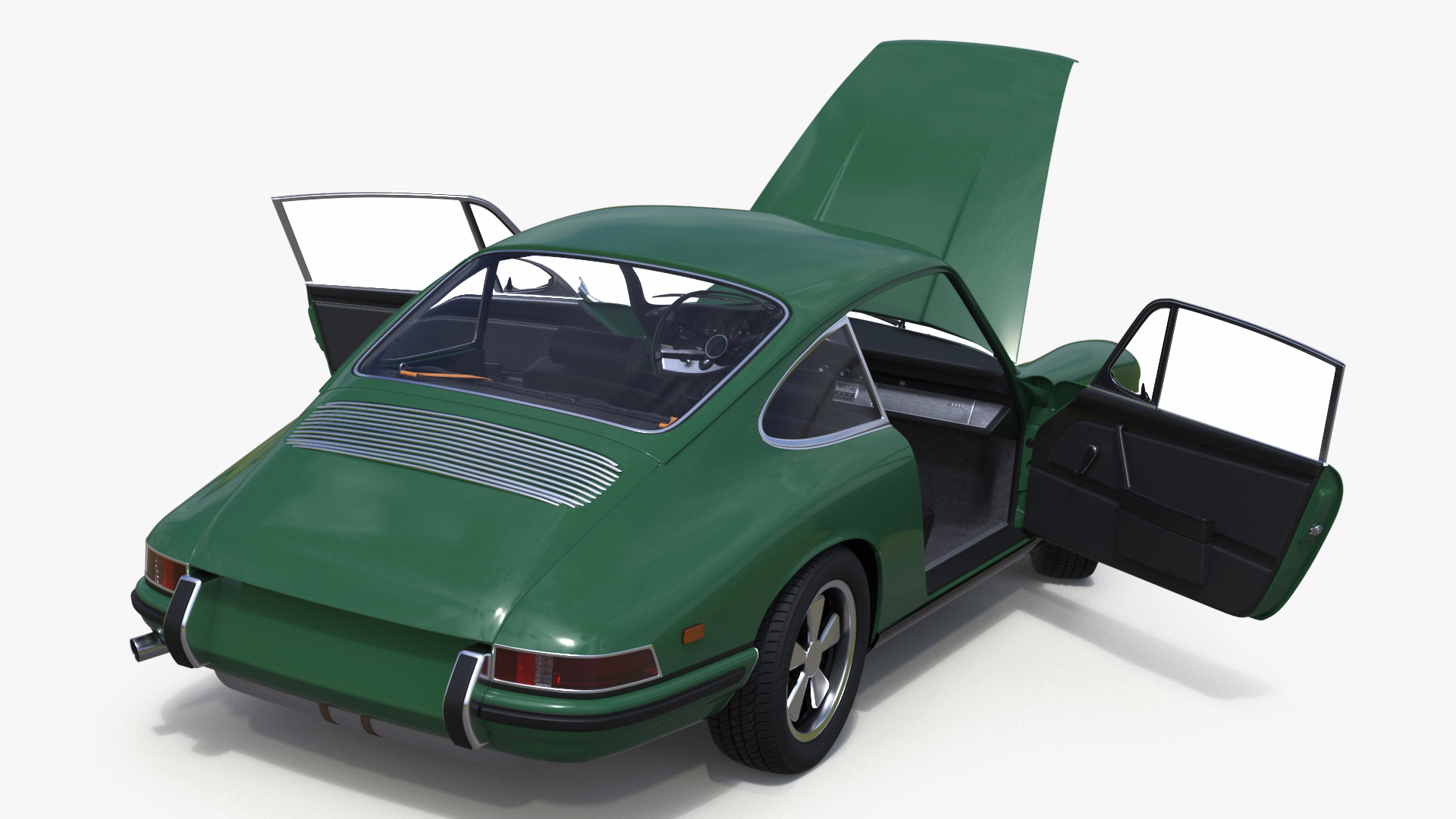 Retro Coupe Sport Car Rigged for Maya 3D
