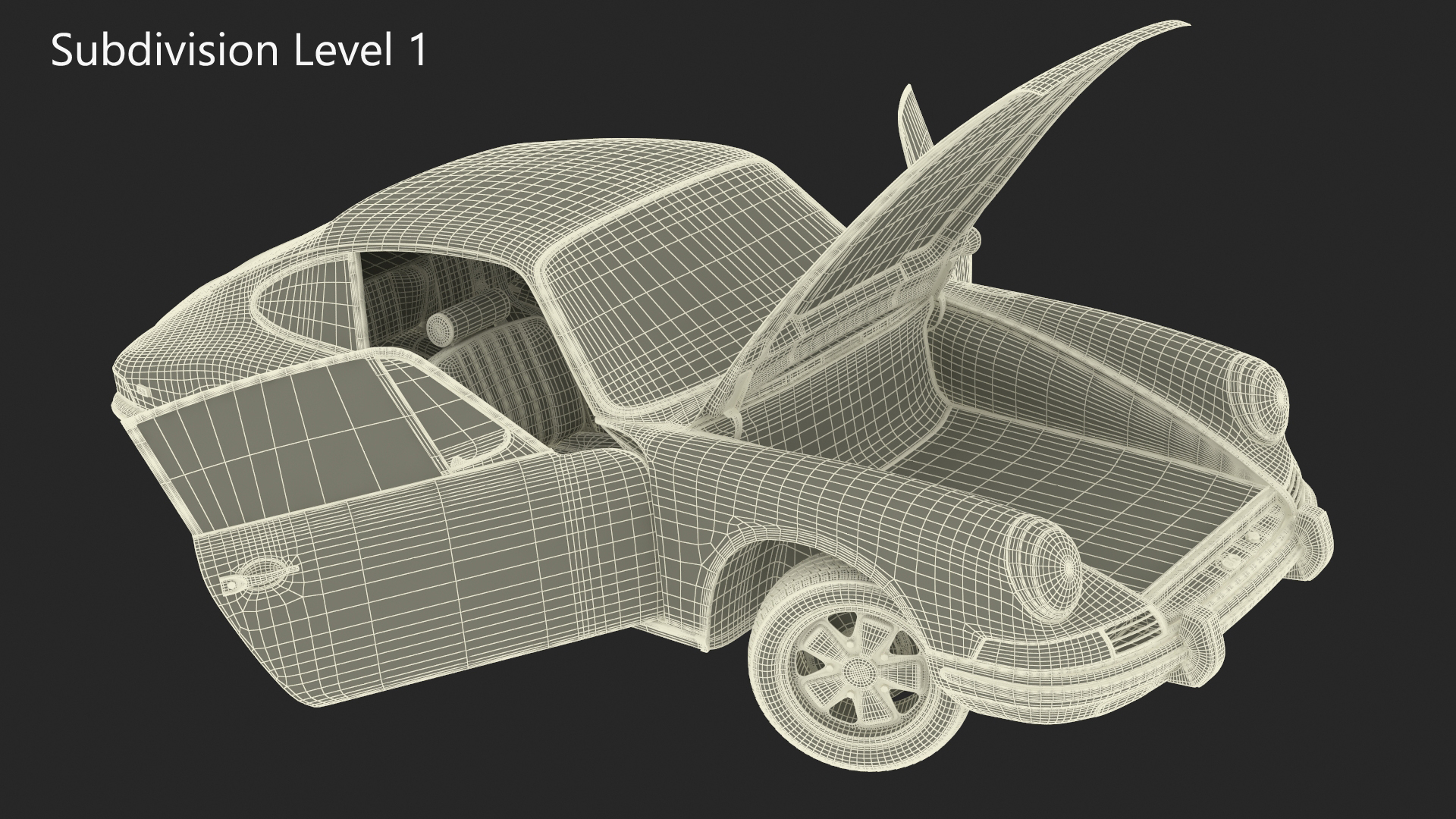 Retro Coupe Sport Car Rigged for Maya 3D