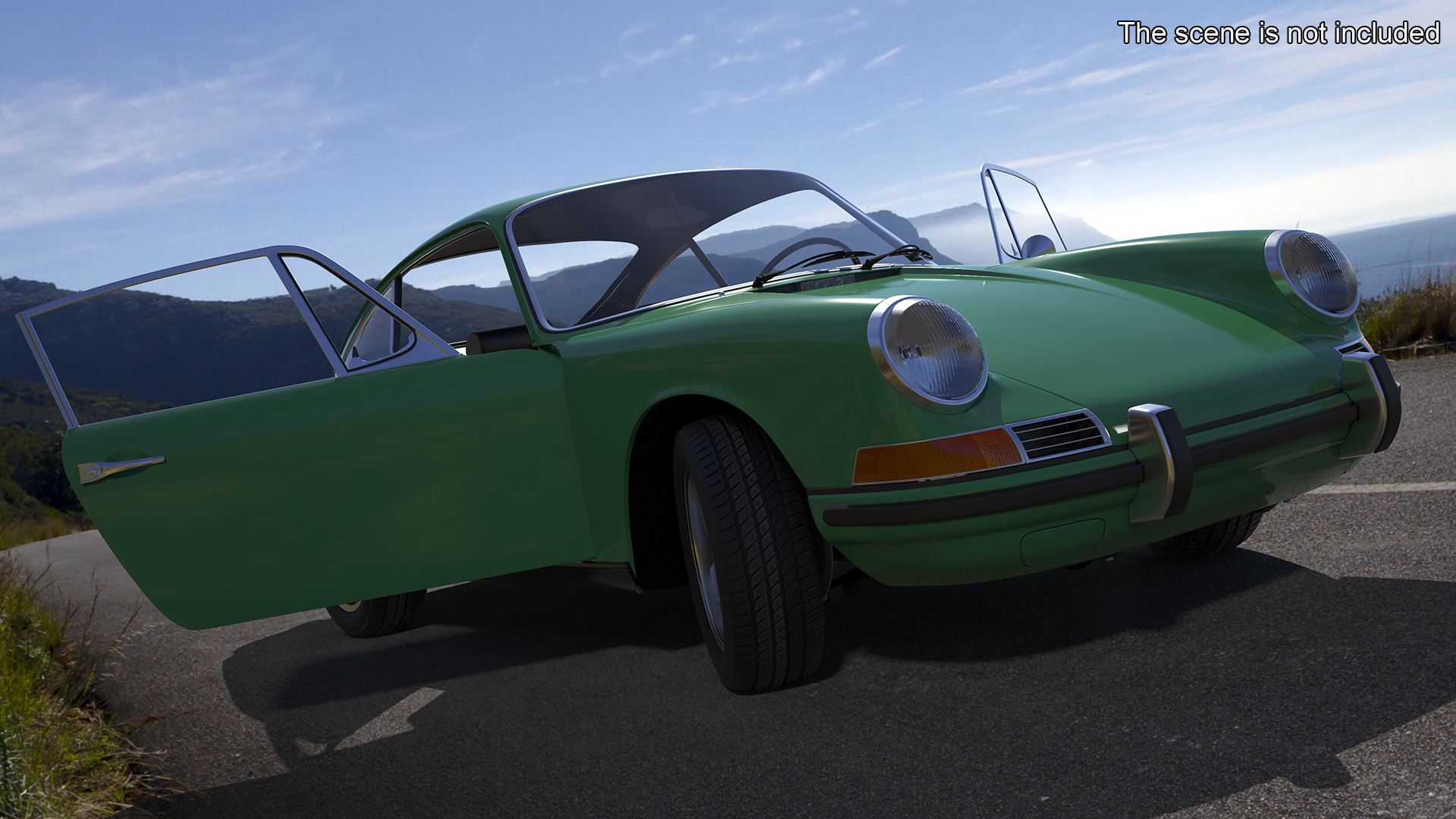Retro Coupe Sport Car Rigged for Maya 3D