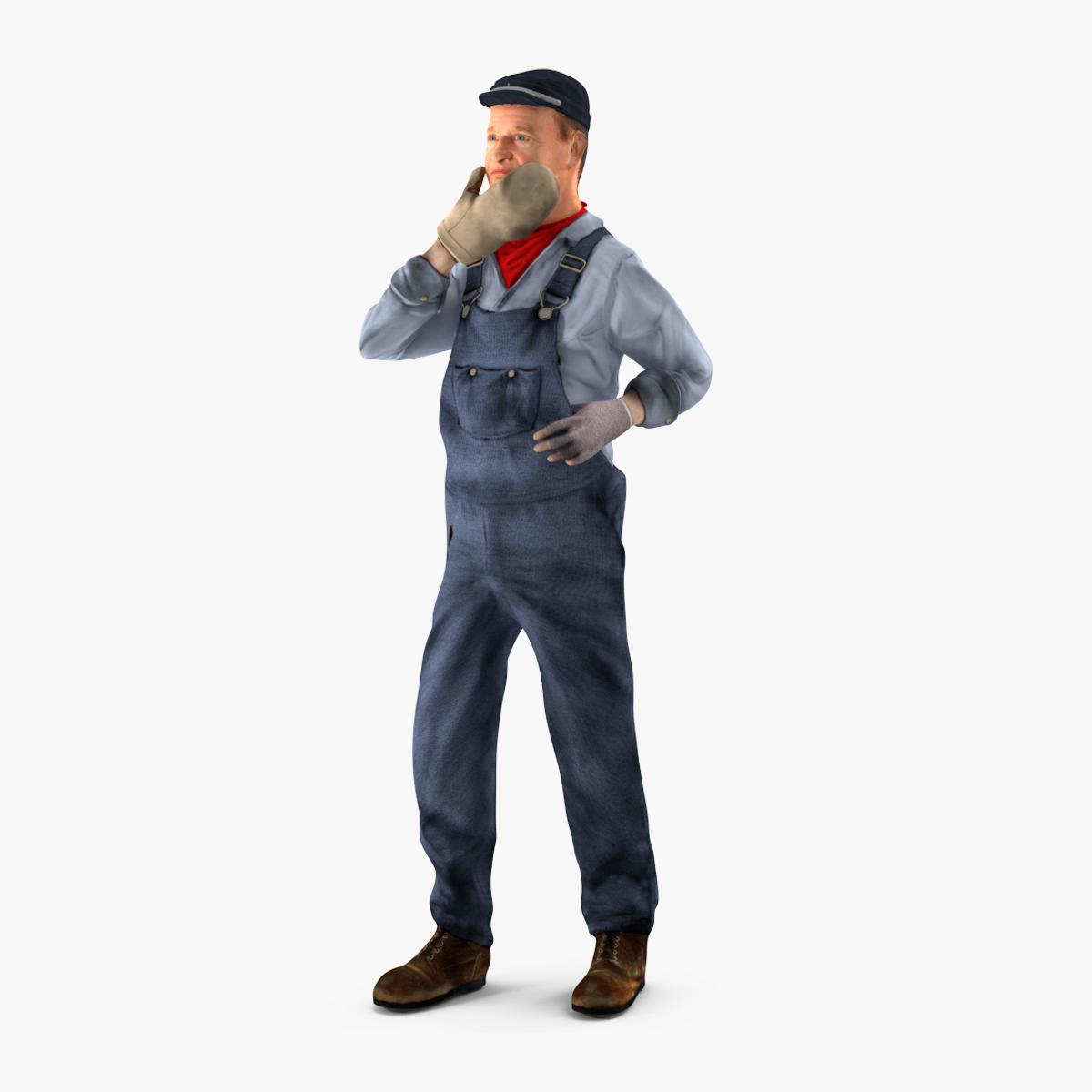 3D Train Conductor Character Rigged for Cinema 4D