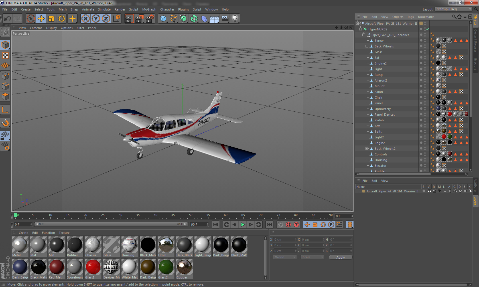 3D model Aircraft Piper PA 28 161 Warrior II