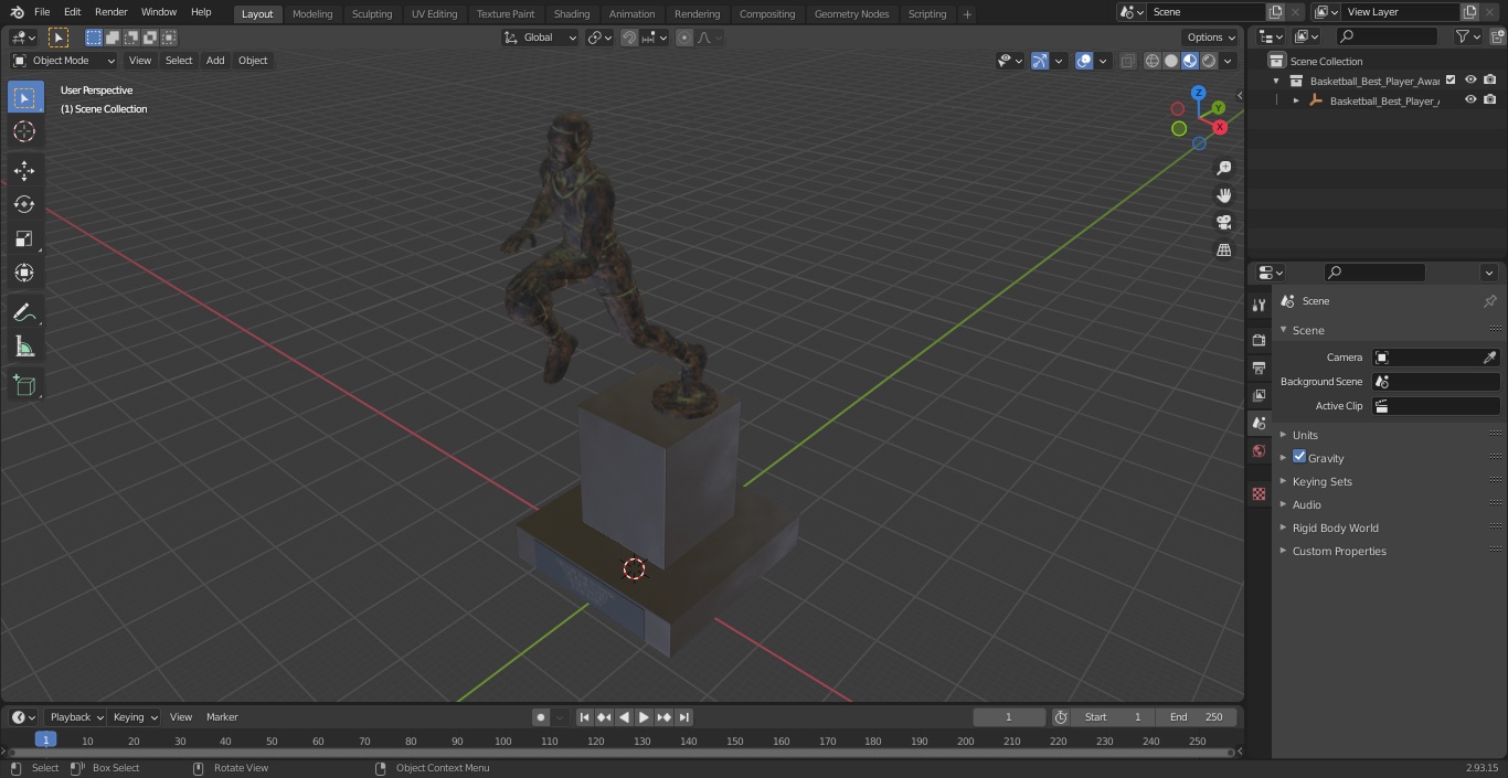 3D Basketball Best Player Award model