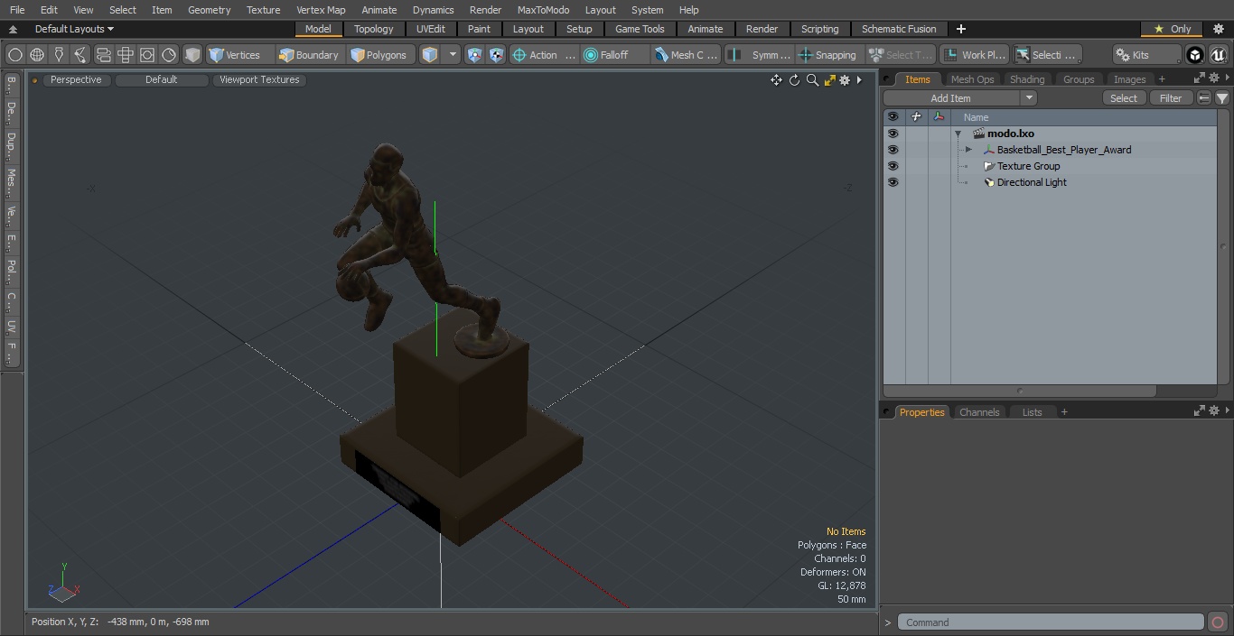 3D Basketball Best Player Award model