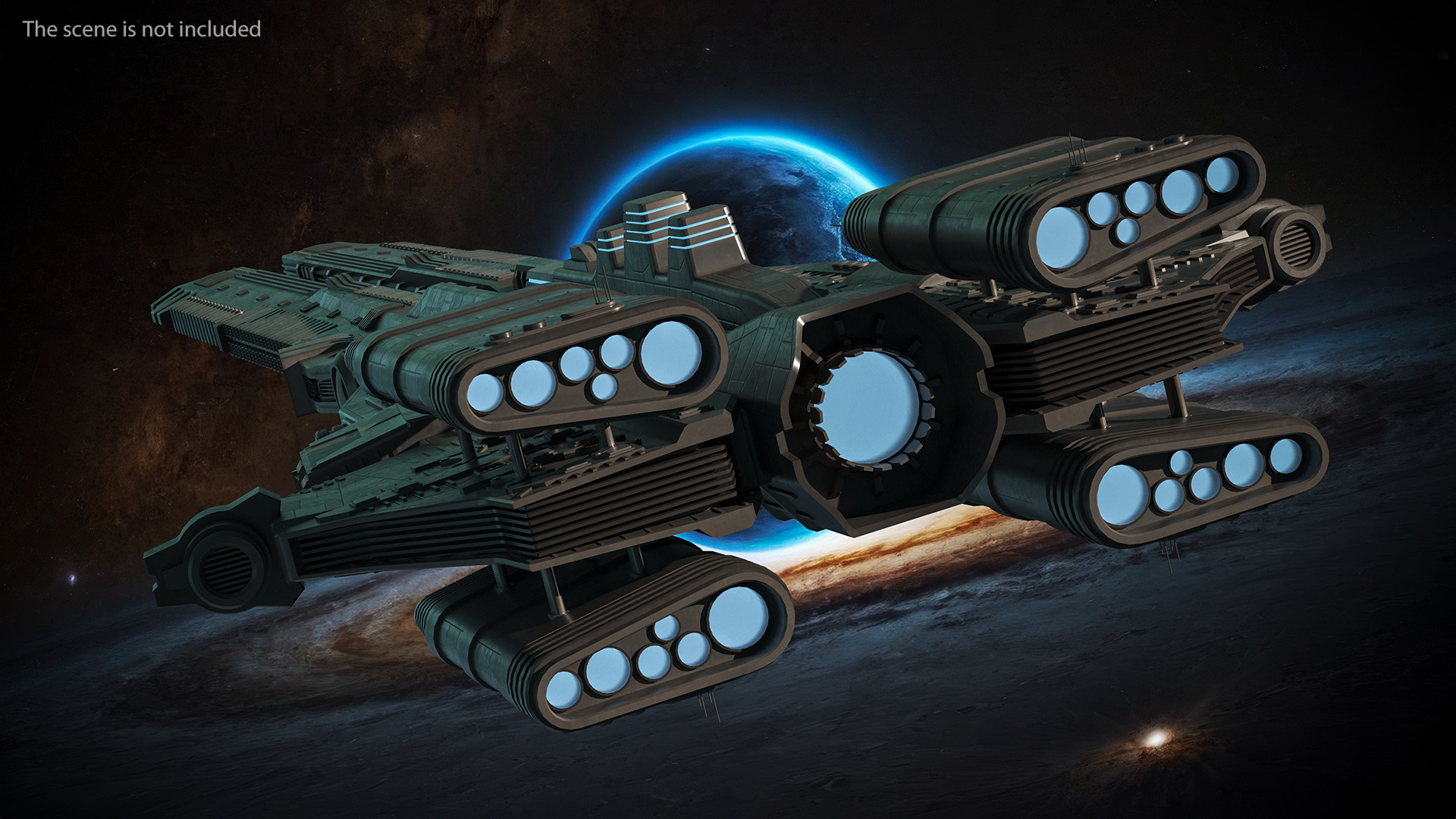 Sci fi Interplanetary Spacecraft Dark 3D