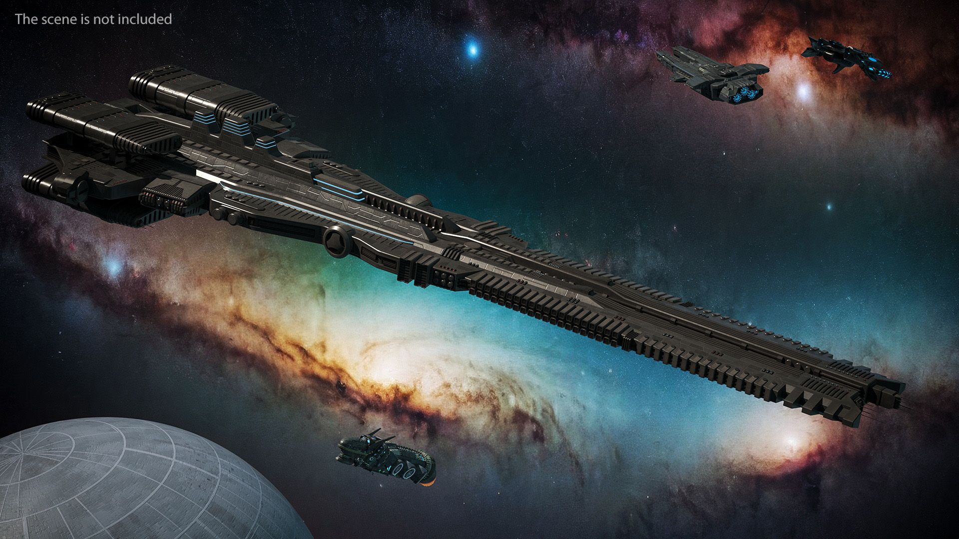 Sci fi Interplanetary Spacecraft Dark 3D