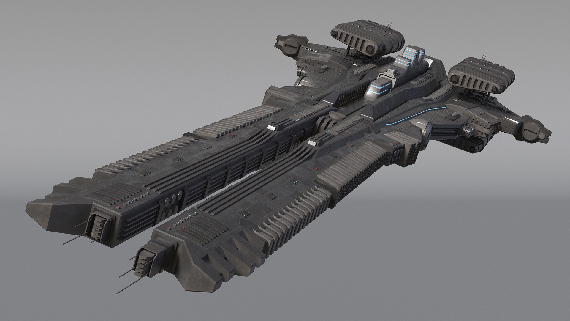 Sci fi Interplanetary Spacecraft Dark 3D
