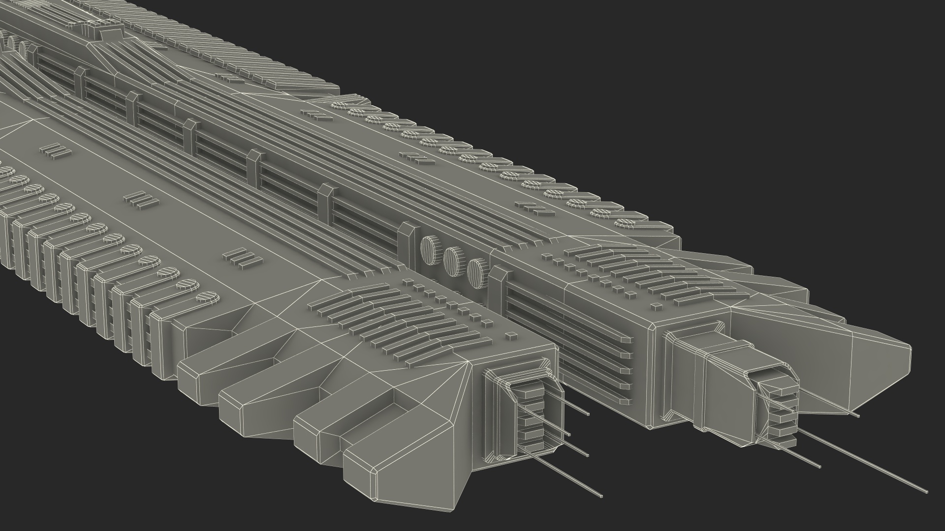 Sci fi Interplanetary Spacecraft Dark 3D