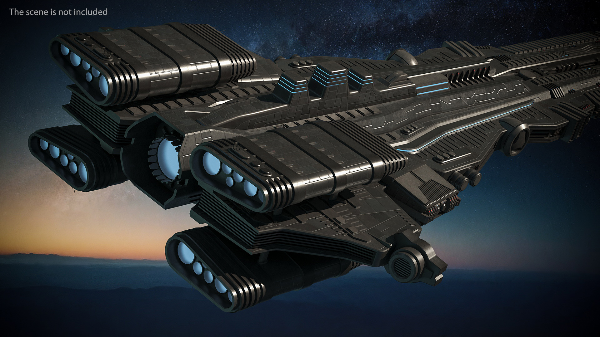 Sci fi Interplanetary Spacecraft Dark 3D