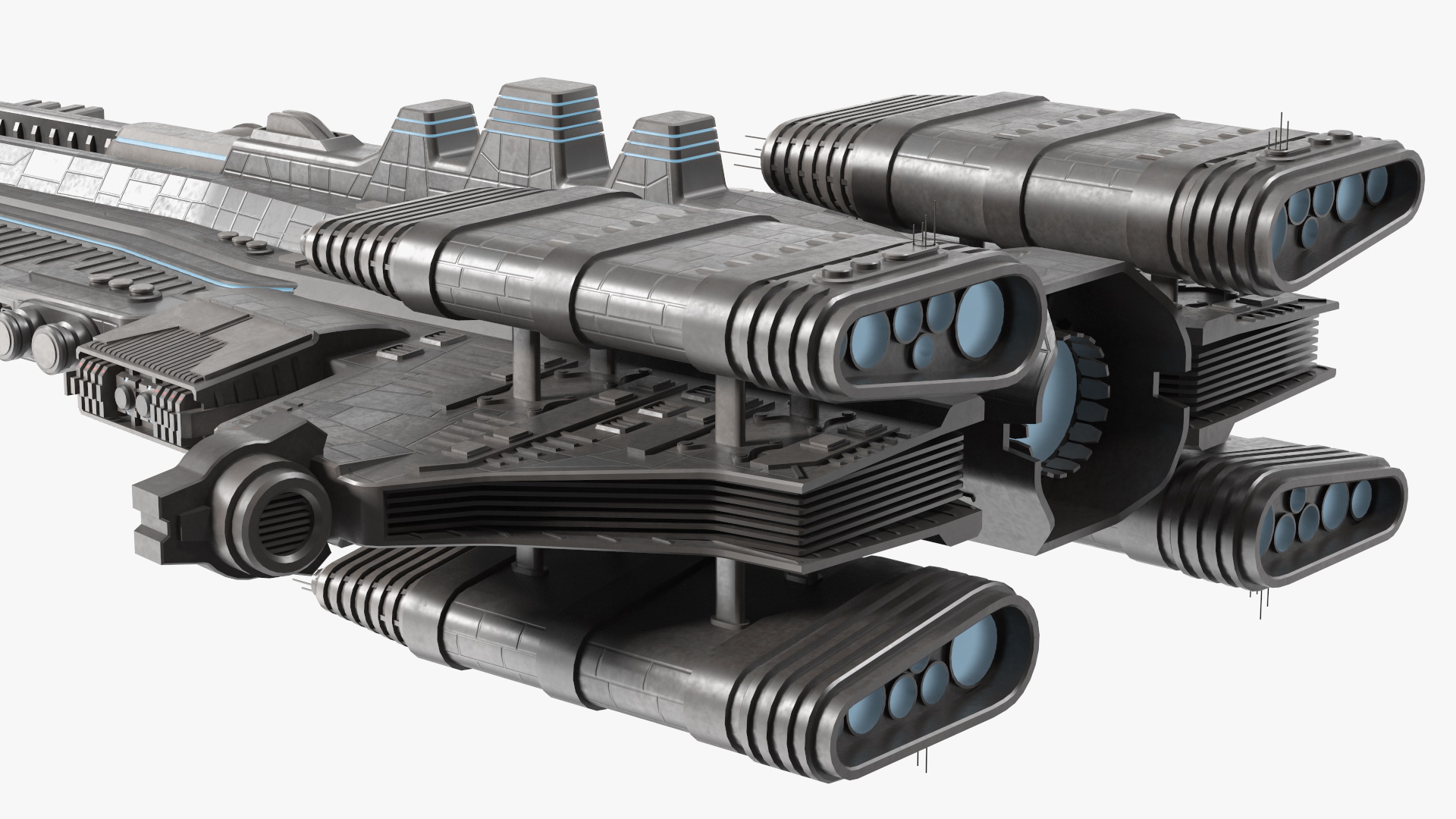 Sci fi Interplanetary Spacecraft Dark 3D