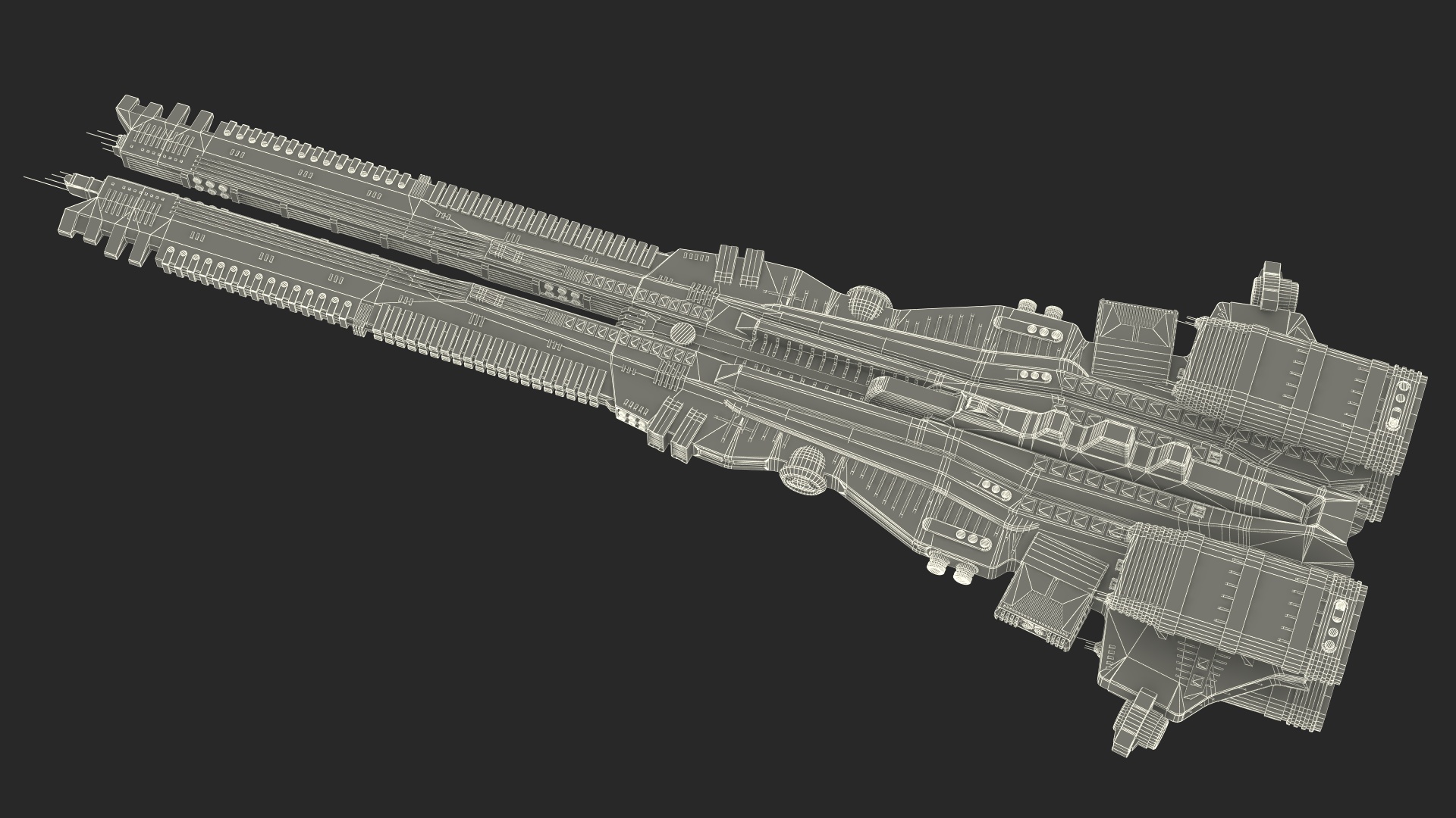 Sci fi Interplanetary Spacecraft Dark 3D