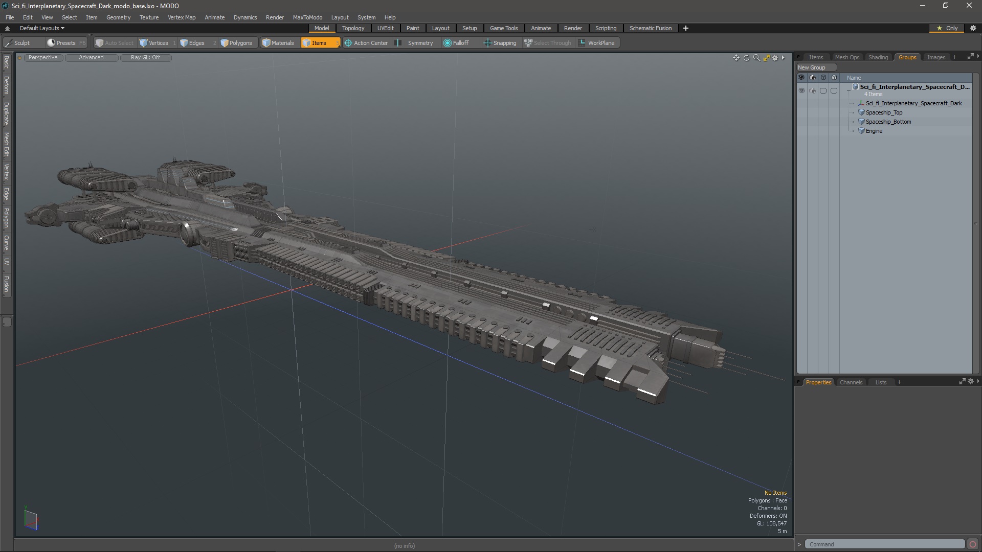 Sci fi Interplanetary Spacecraft Dark 3D