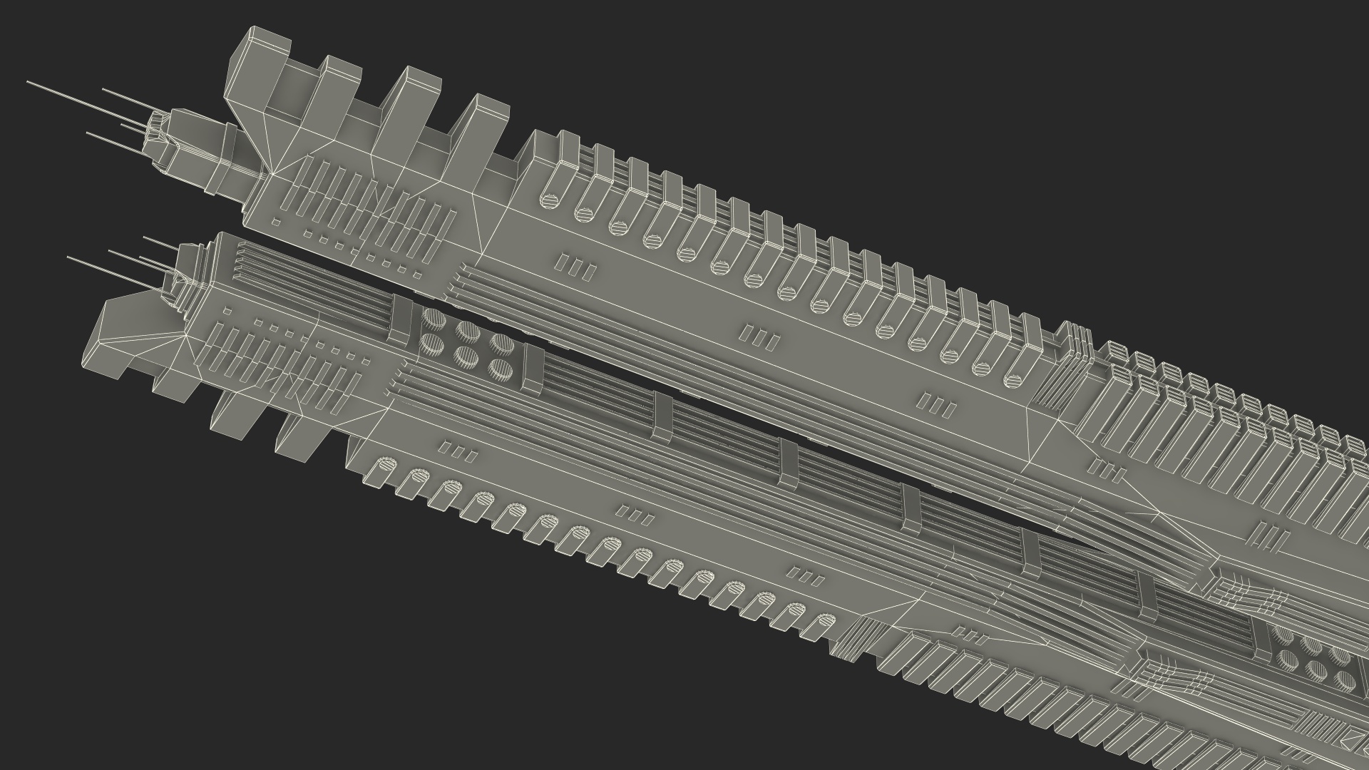 Sci fi Interplanetary Spacecraft Dark 3D
