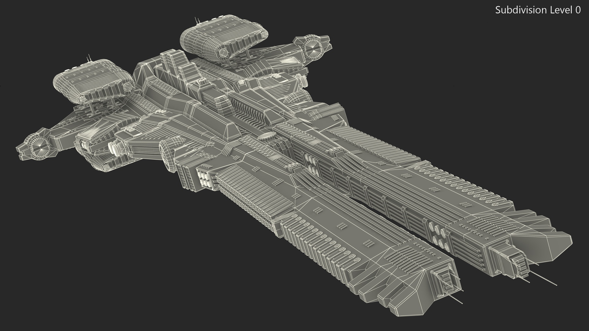 Sci fi Interplanetary Spacecraft Dark 3D