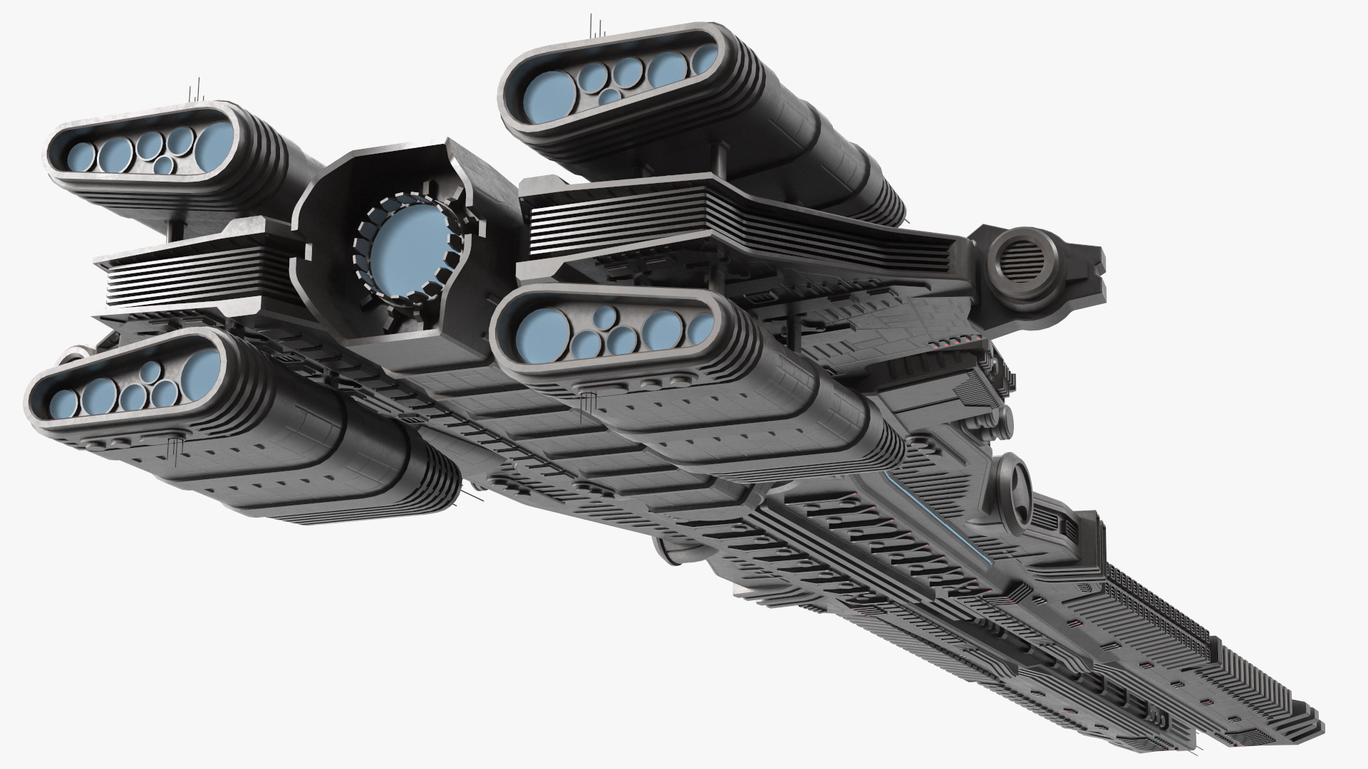 Sci fi Interplanetary Spacecraft Dark 3D