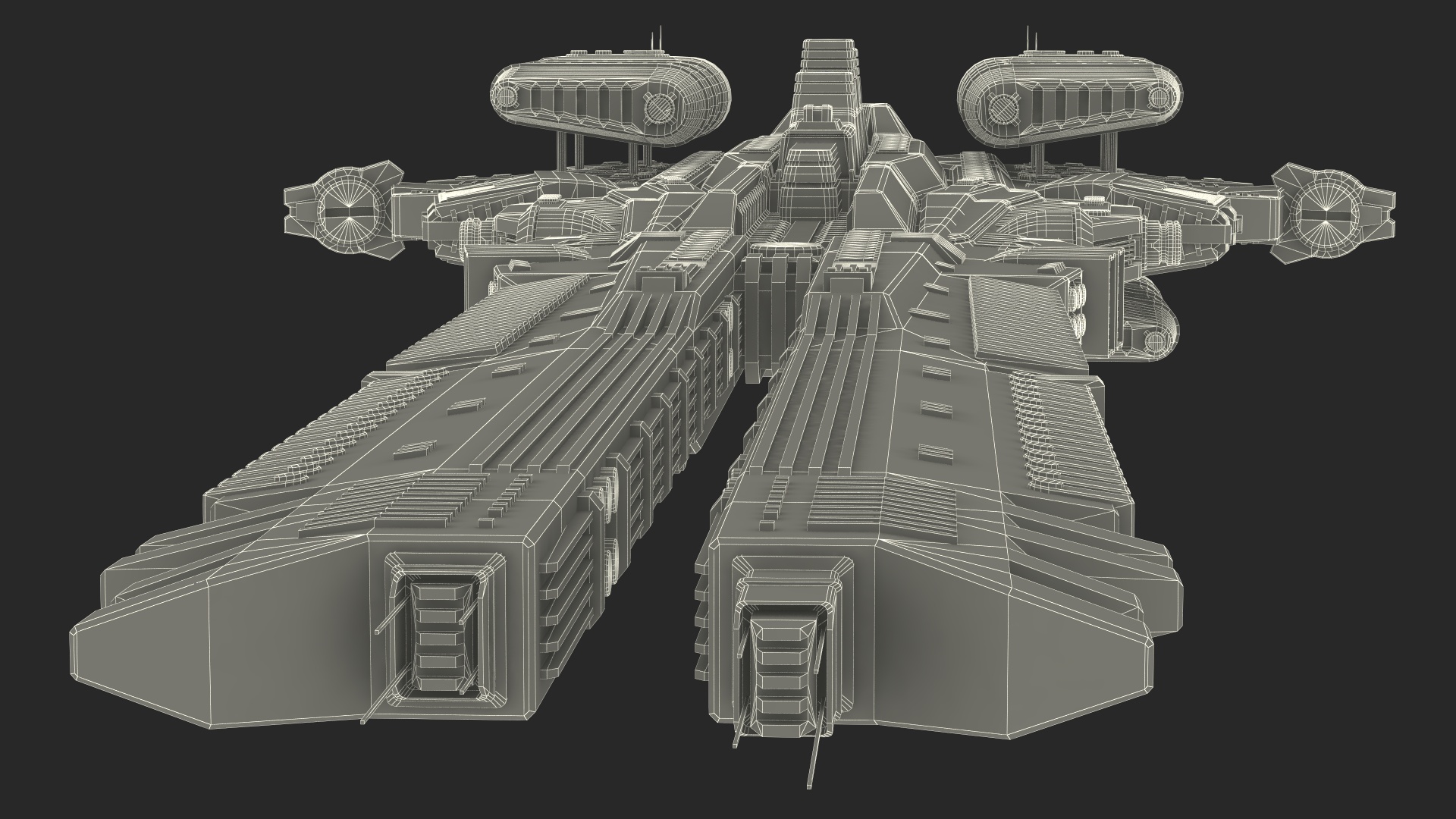 Sci fi Interplanetary Spacecraft Dark 3D