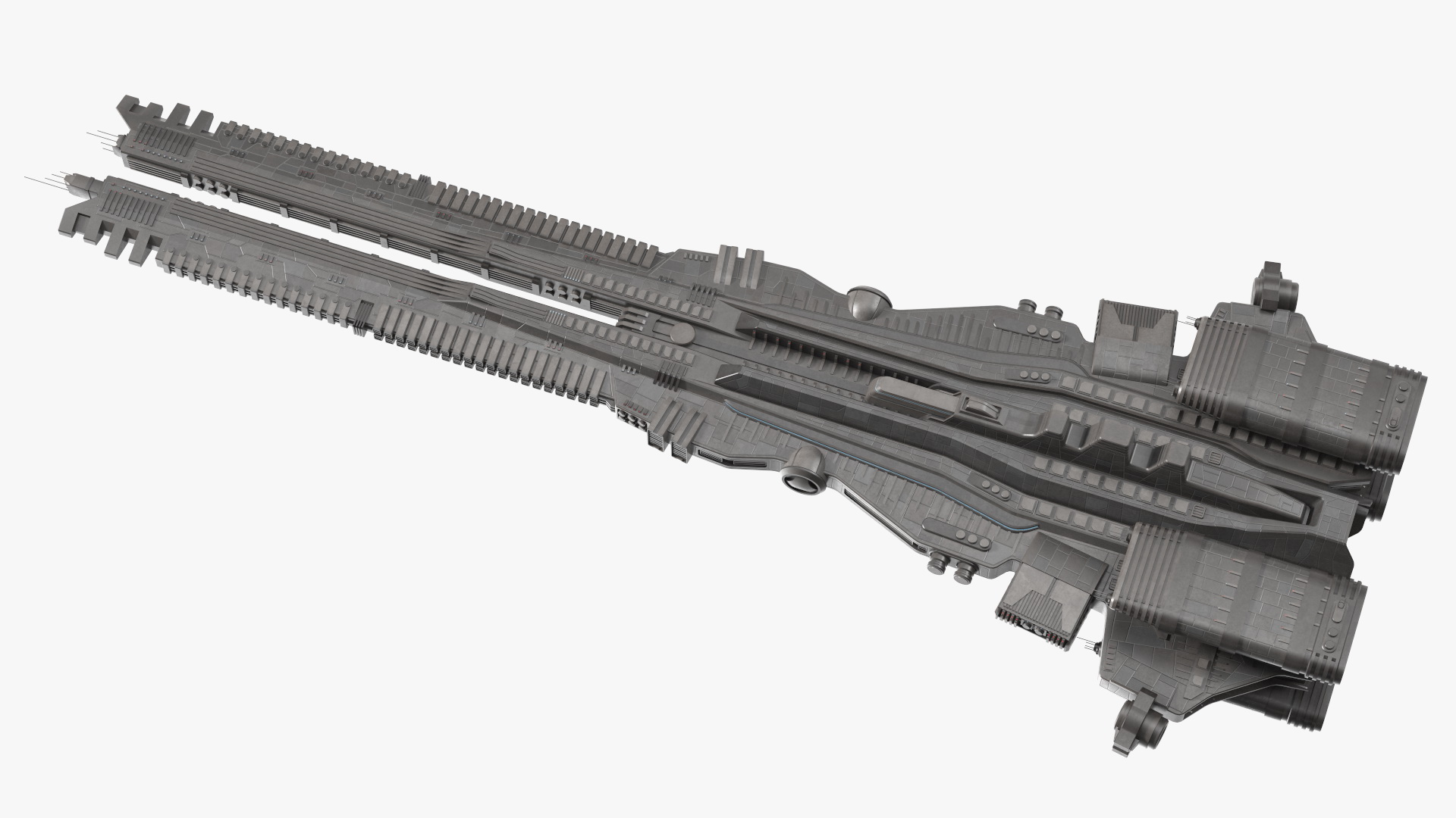 Sci fi Interplanetary Spacecraft Dark 3D