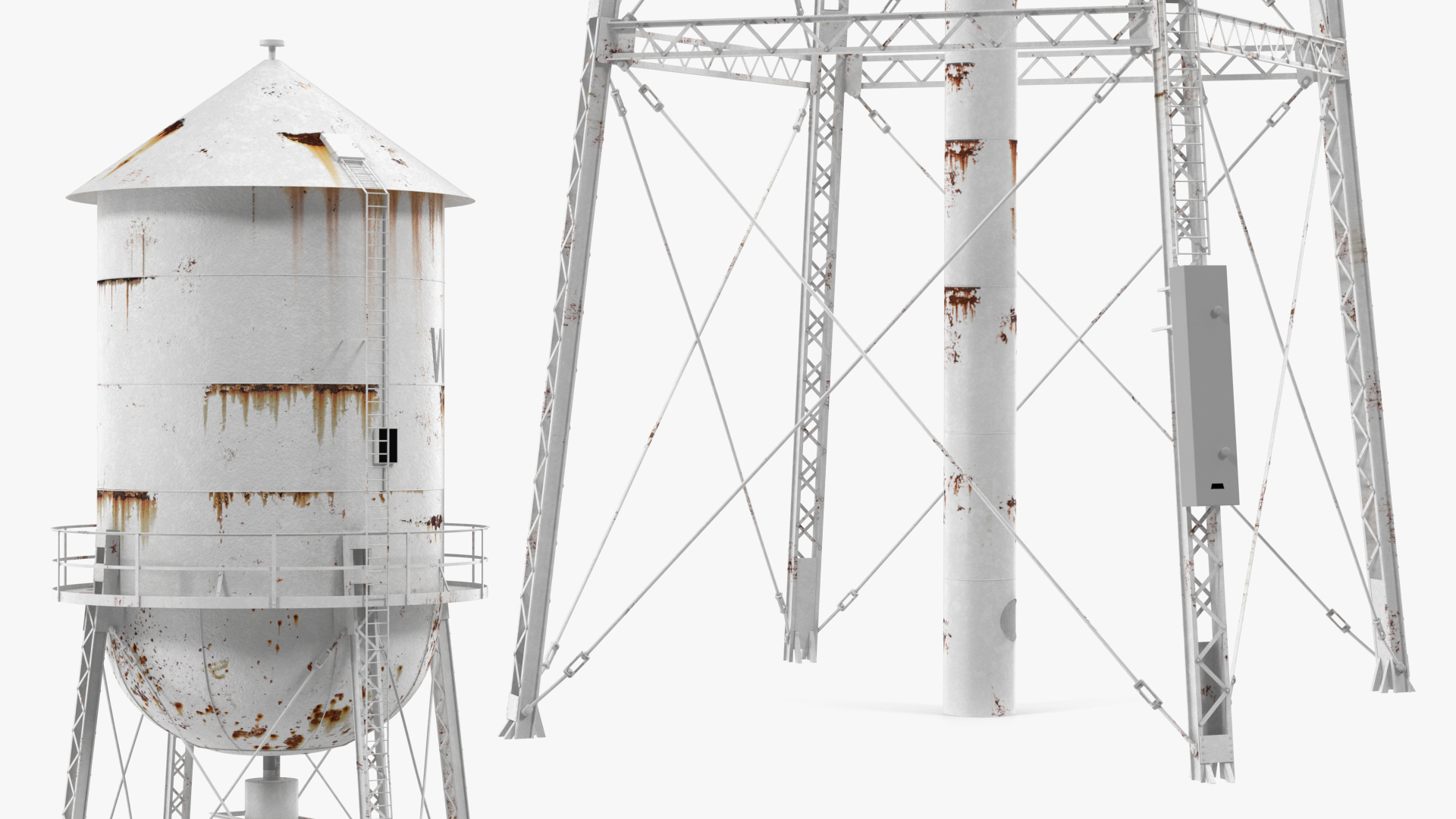 3D Weathered Water Tower