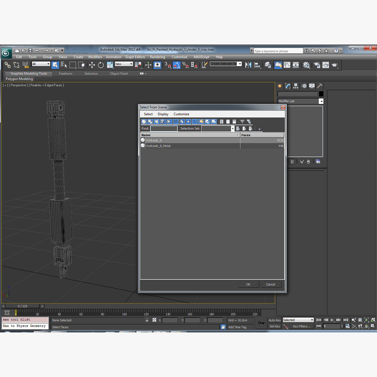 3D model Sci Fi Painted Hydraulic Cylinder 3