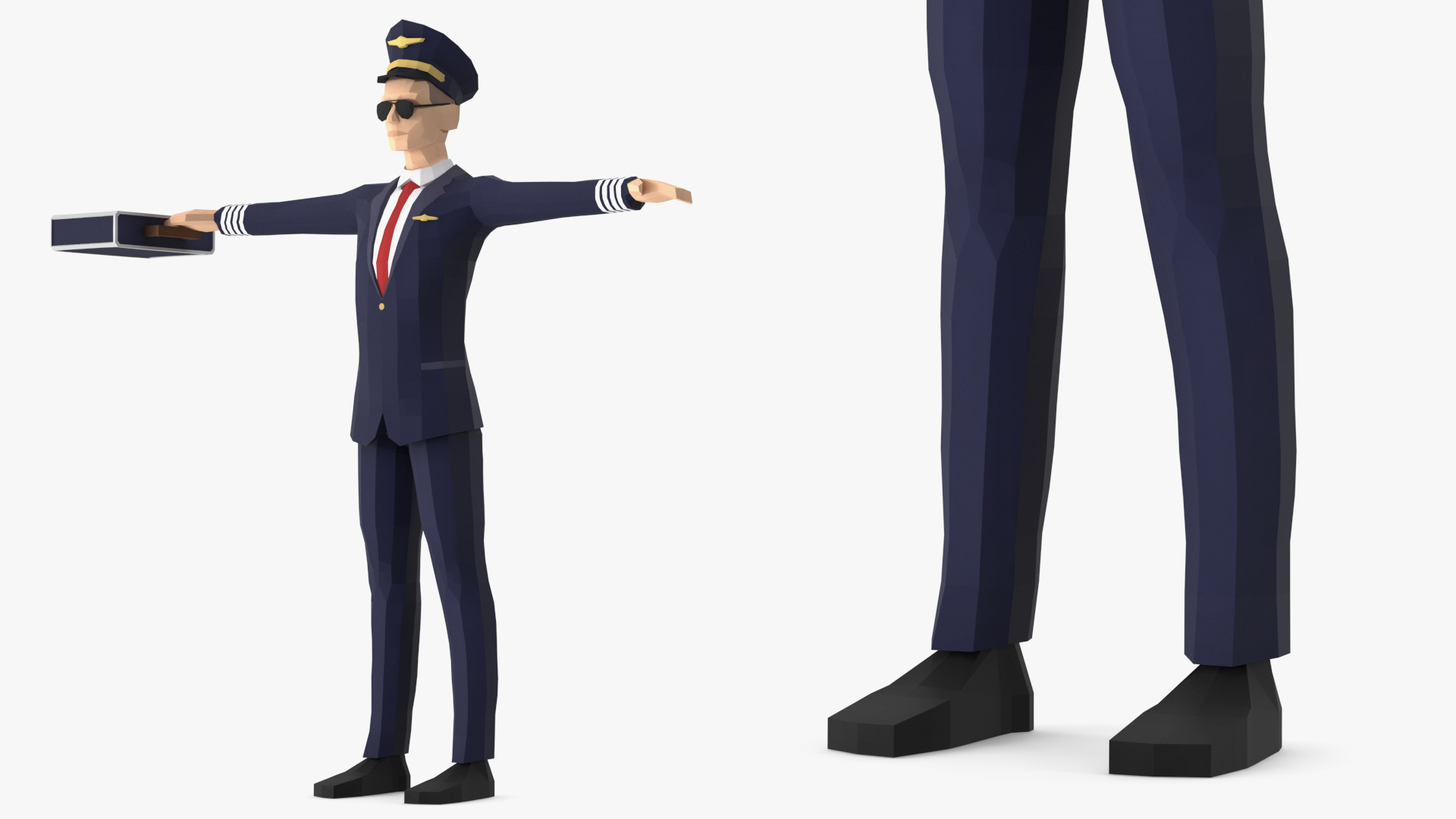 3D model Pilot Low Poly Rigged for Cinema 4D