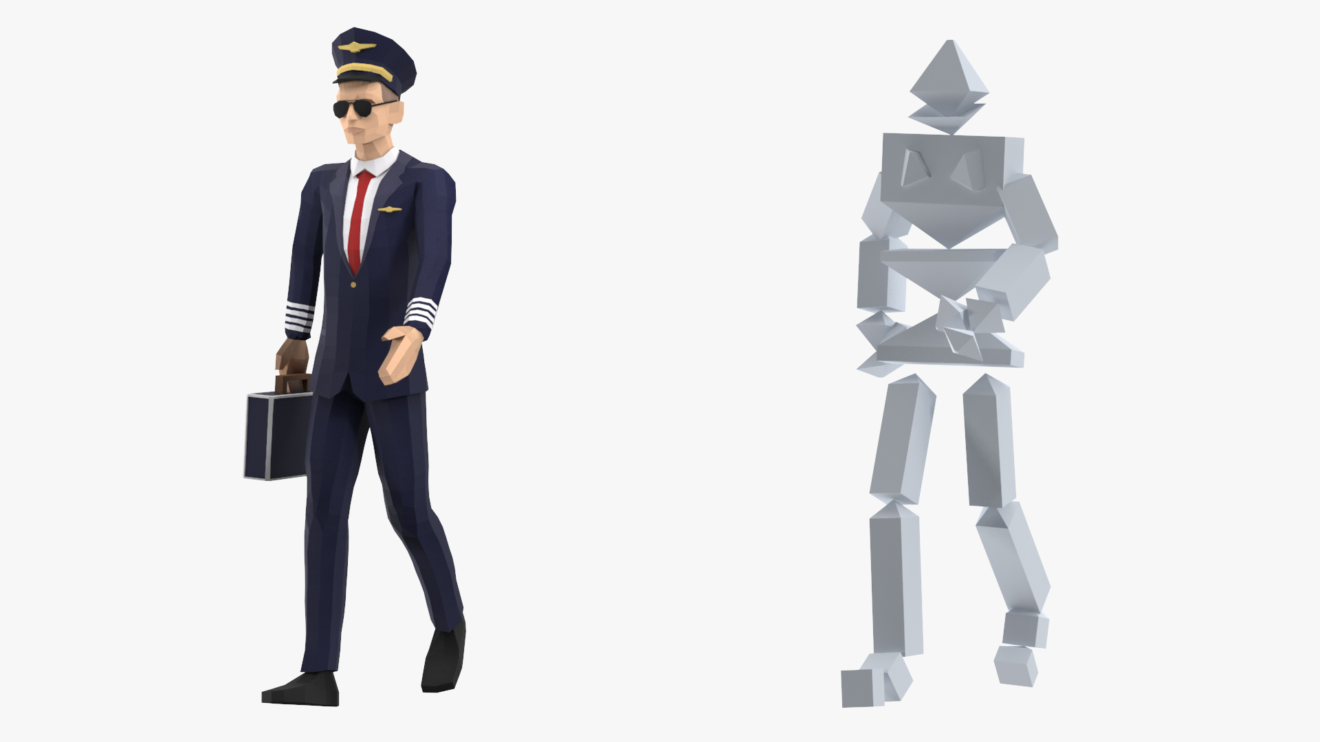 3D model Pilot Low Poly Rigged for Cinema 4D