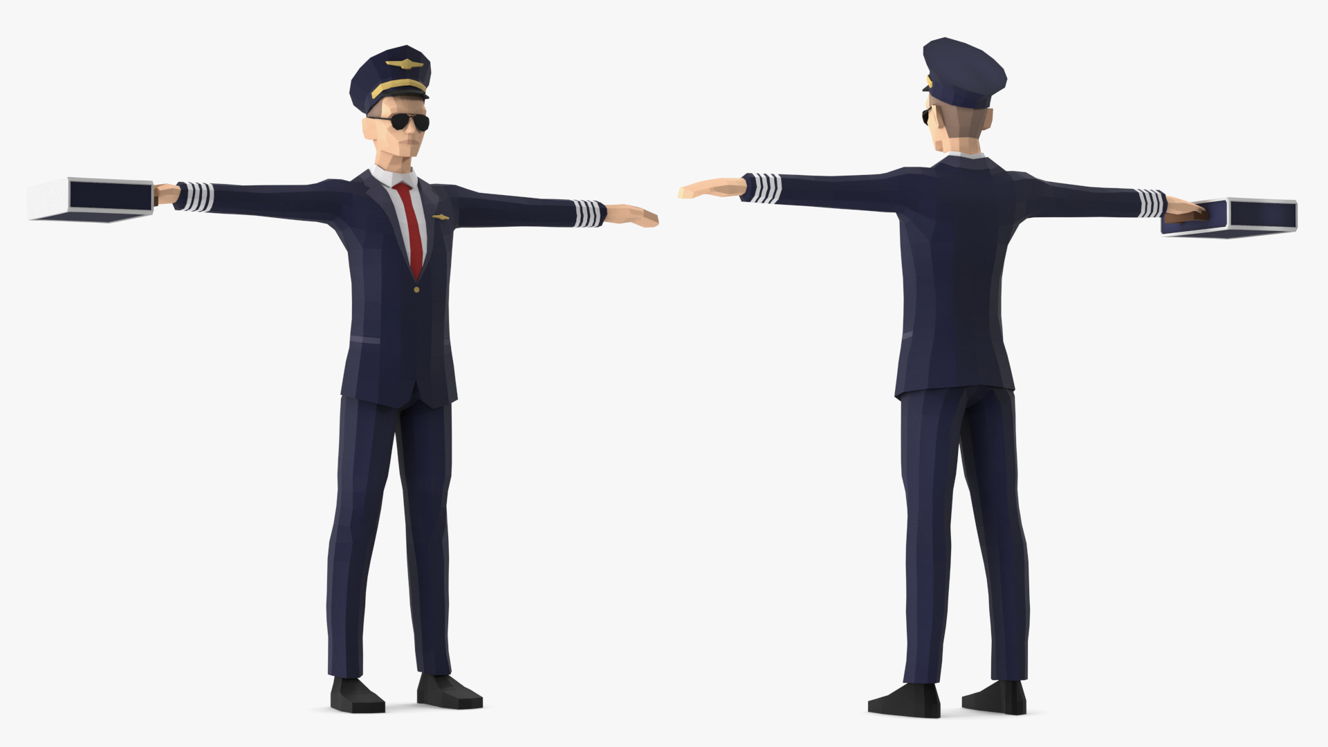 3D model Pilot Low Poly Rigged for Cinema 4D