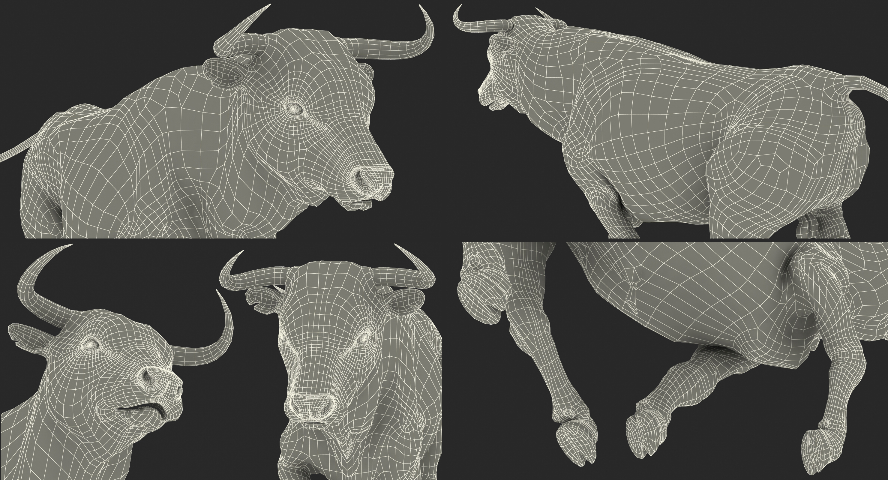 Bull Running Pose 3D