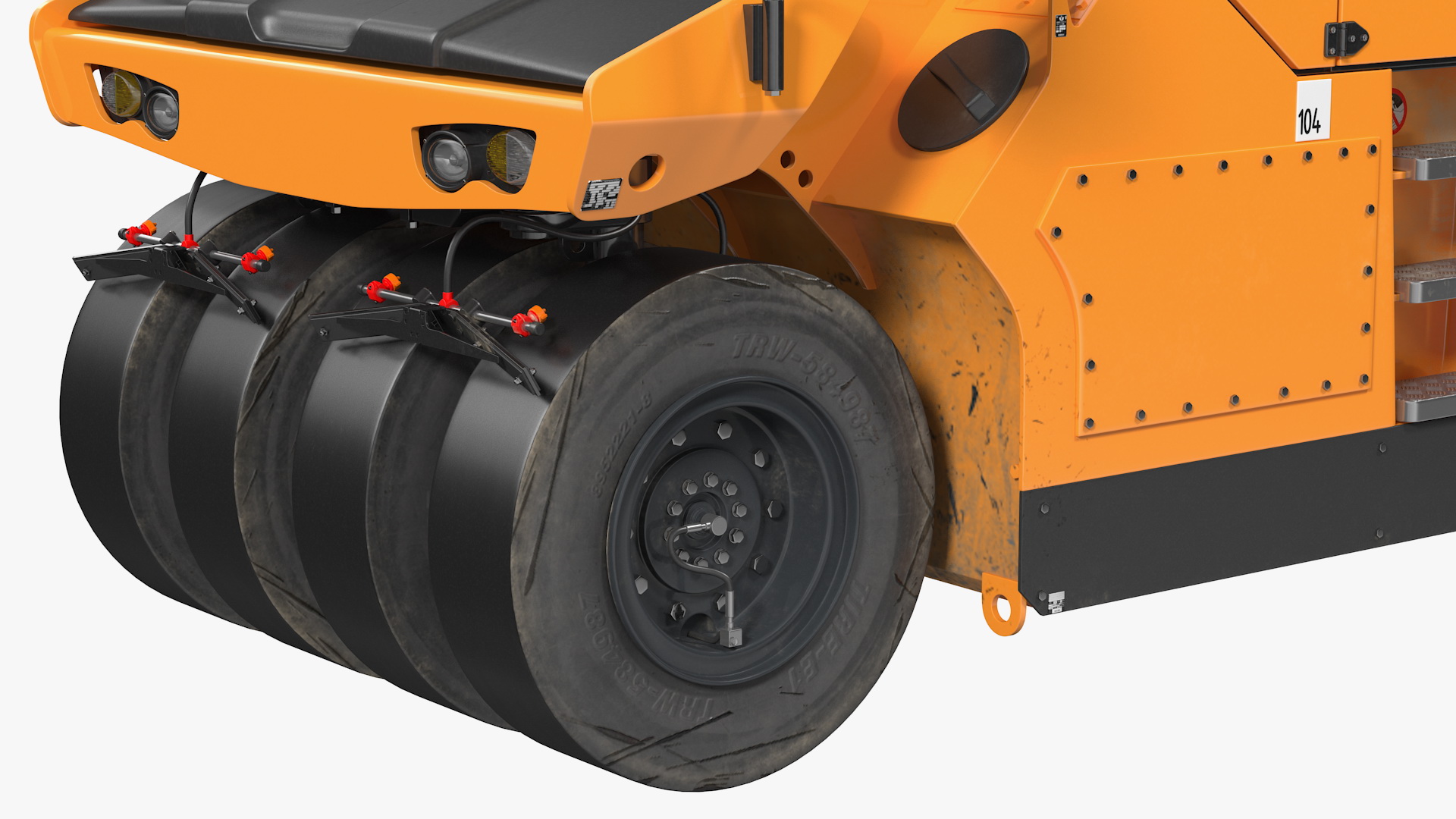 3D model Pneumatic Tyred Roller Compactor Dusty Rigged