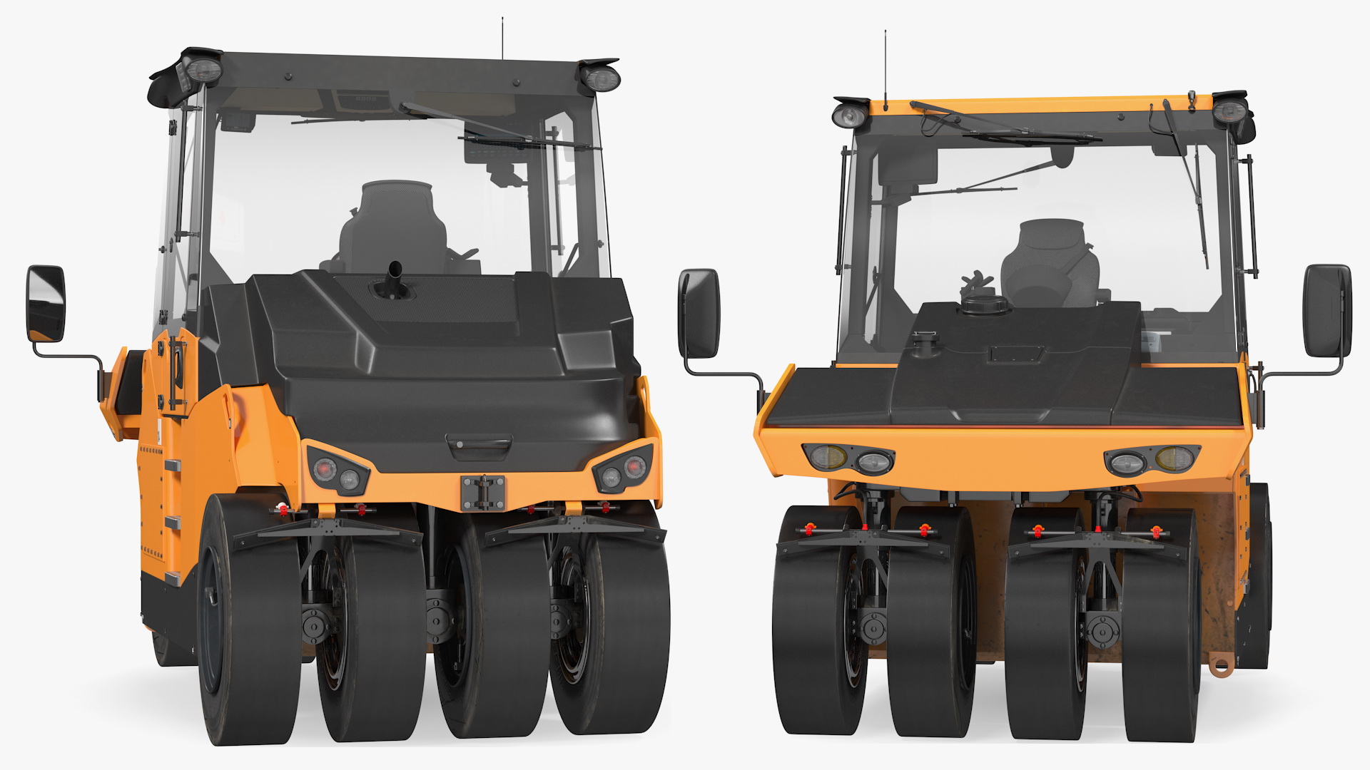 3D model Pneumatic Tyred Roller Compactor Dusty Rigged