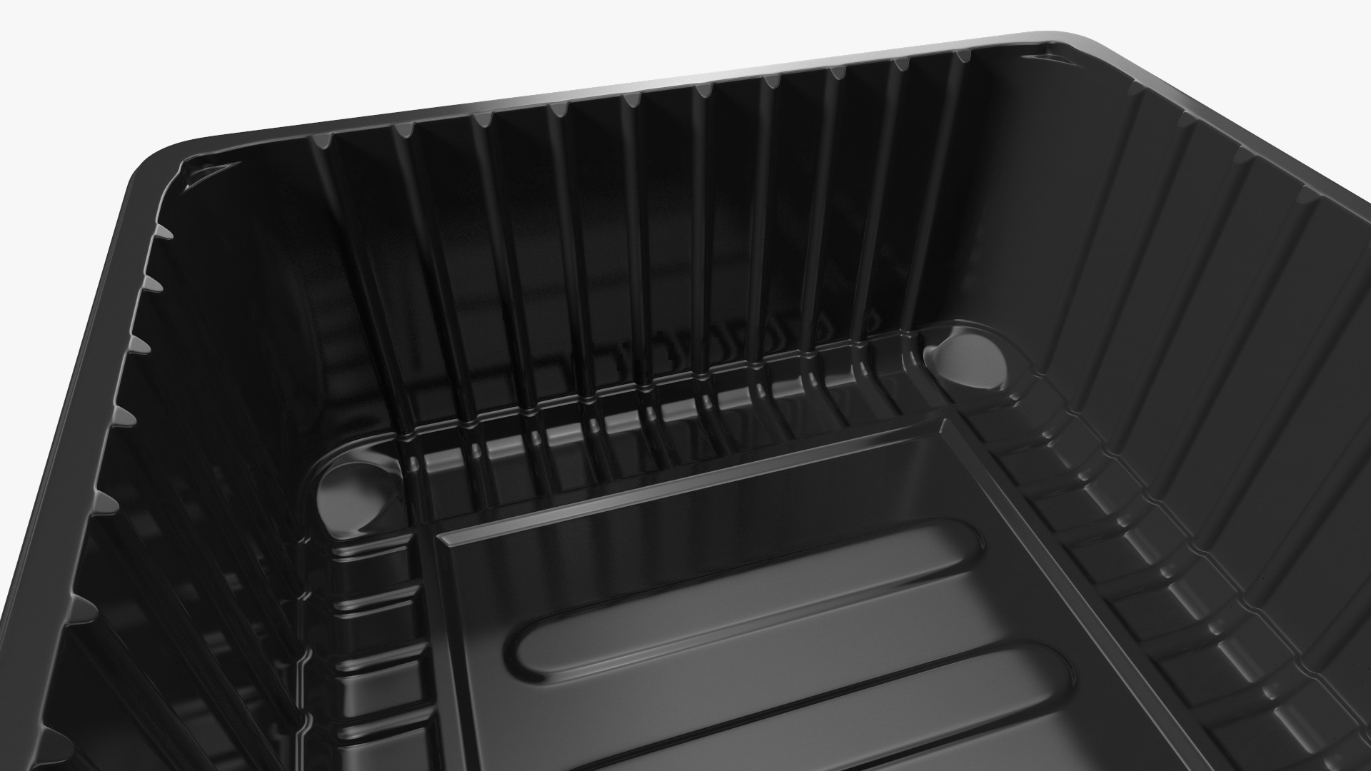 3D Plastic Food Storage without Lid Black 32x26cm