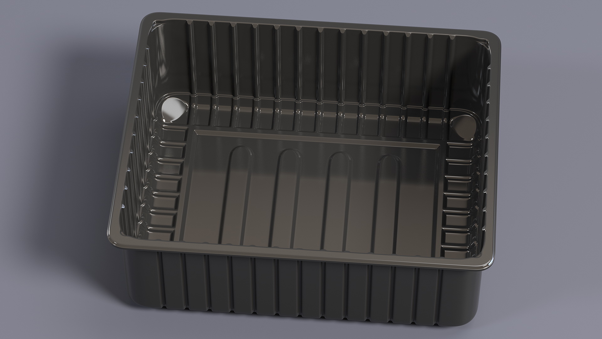 3D Plastic Food Storage without Lid Black 32x26cm