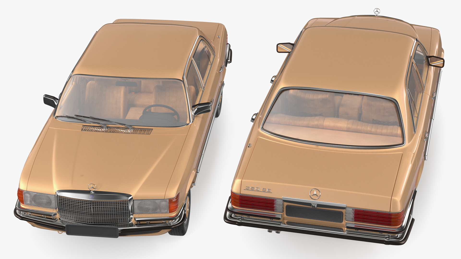 Mercedes Benz 350 SE Yellow 3D