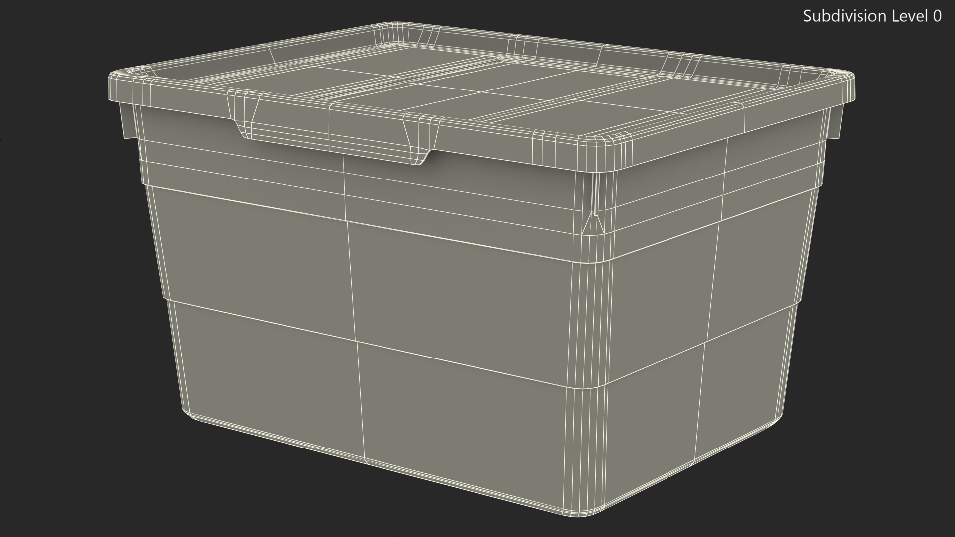 3D Pink Plastic Storage Box with Lid model