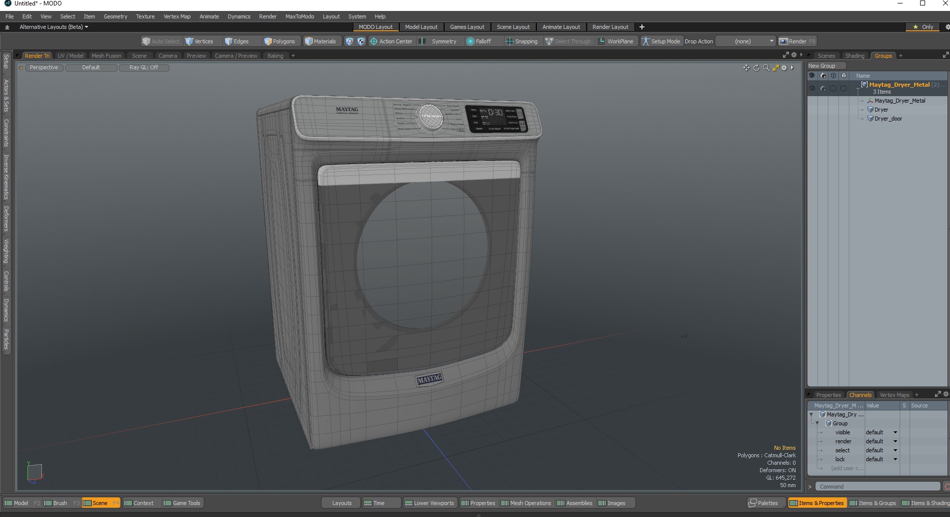 3D Maytag Dryer Metal model