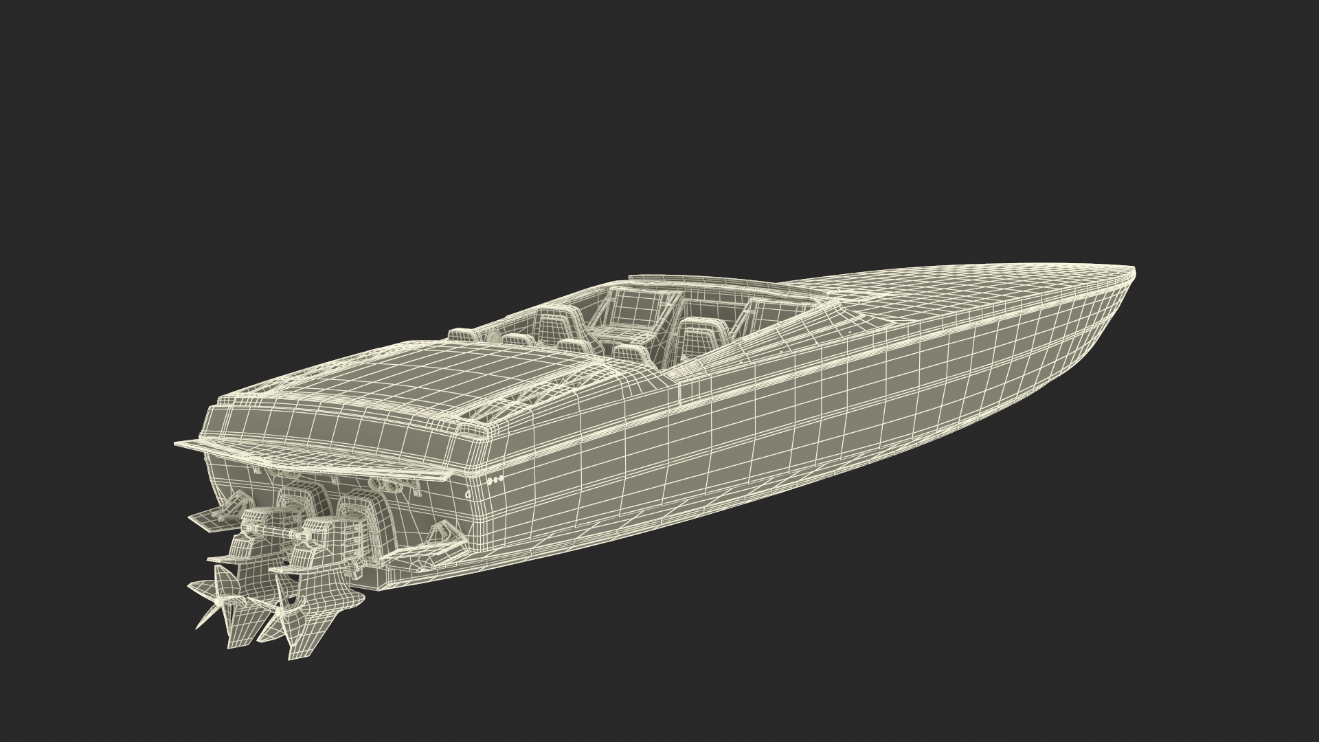 3D Speedboat Red model