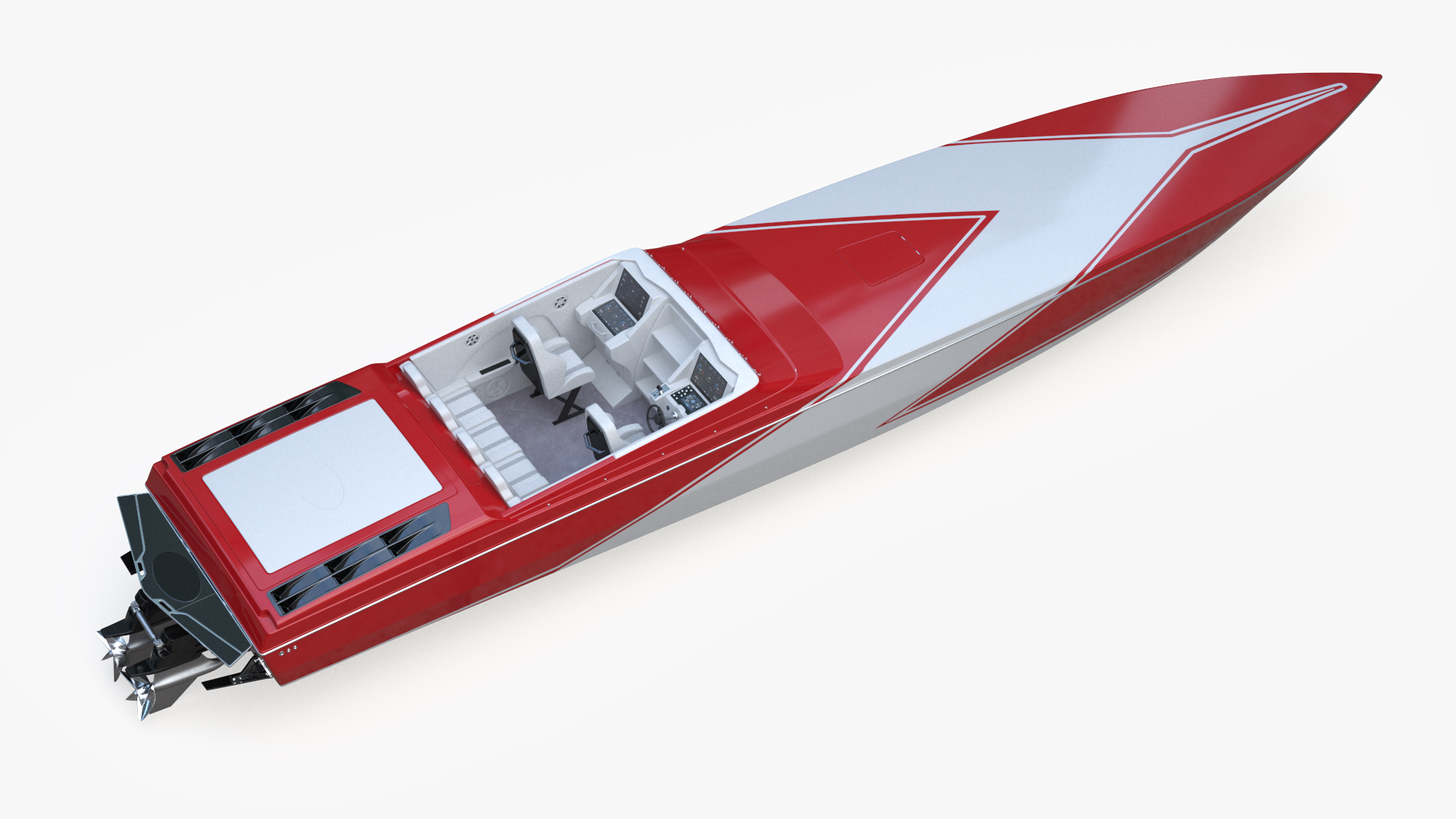 3D Speedboat Red model