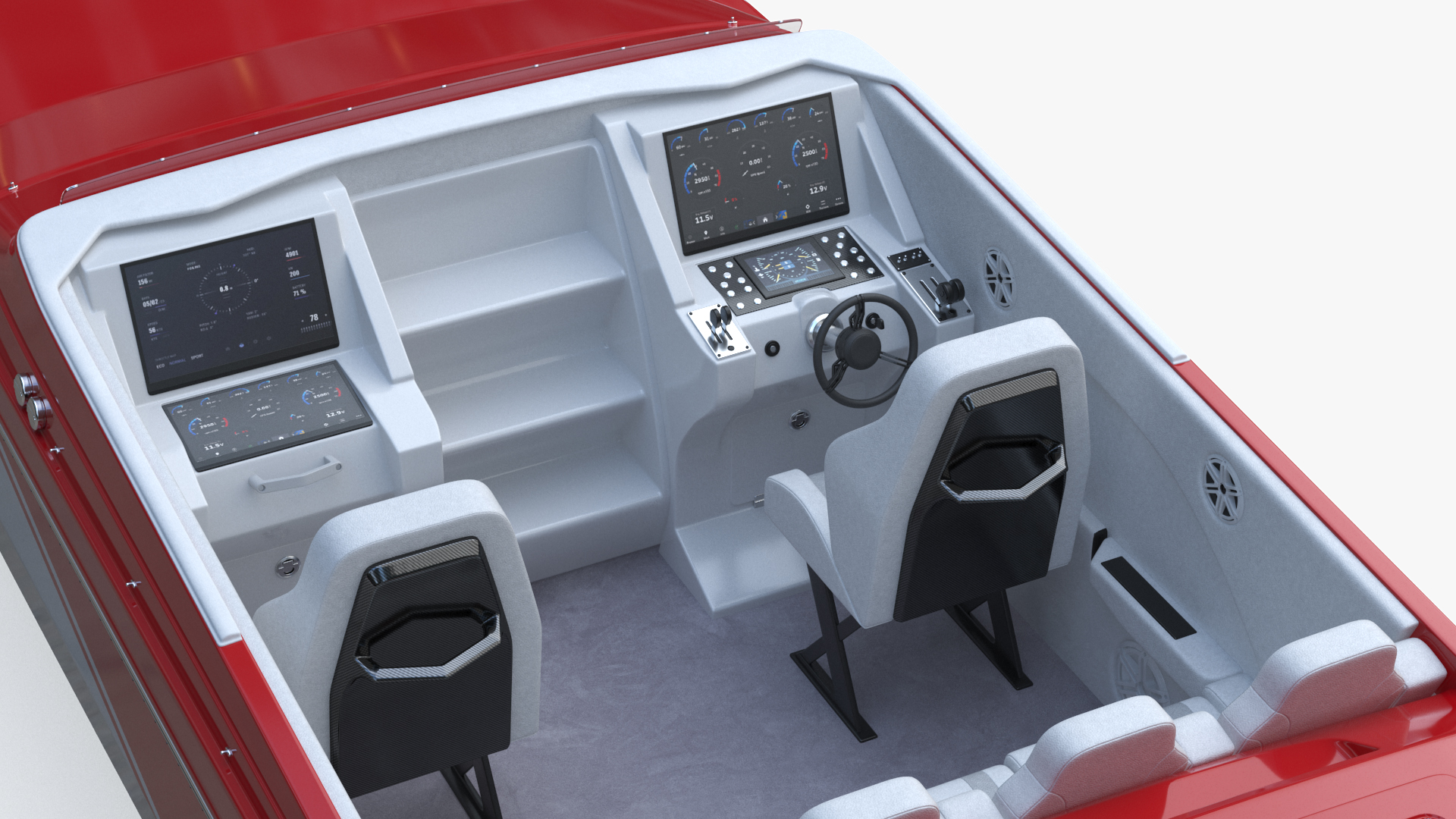 3D Speedboat Red model