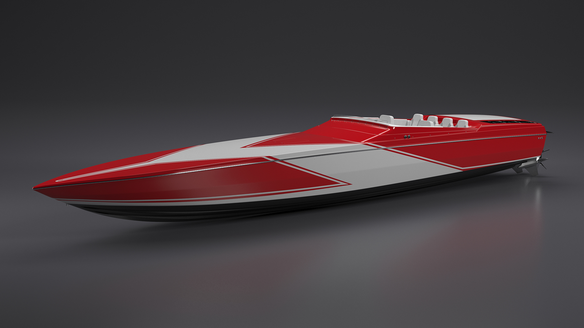 3D Speedboat Red model
