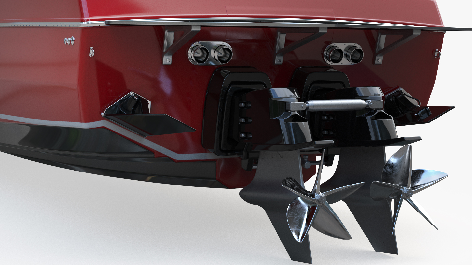 3D Speedboat Red model