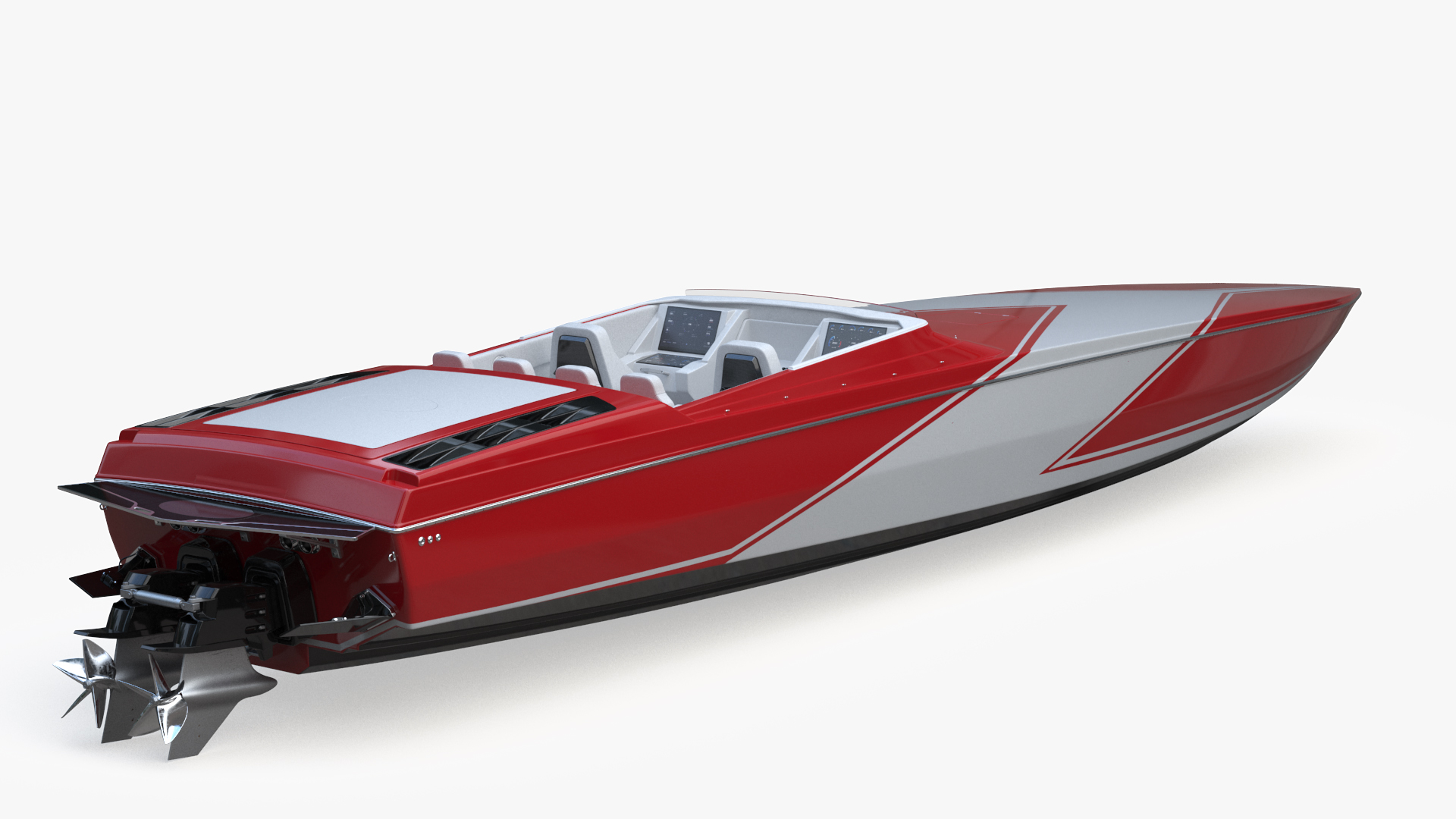 3D Speedboat Red model