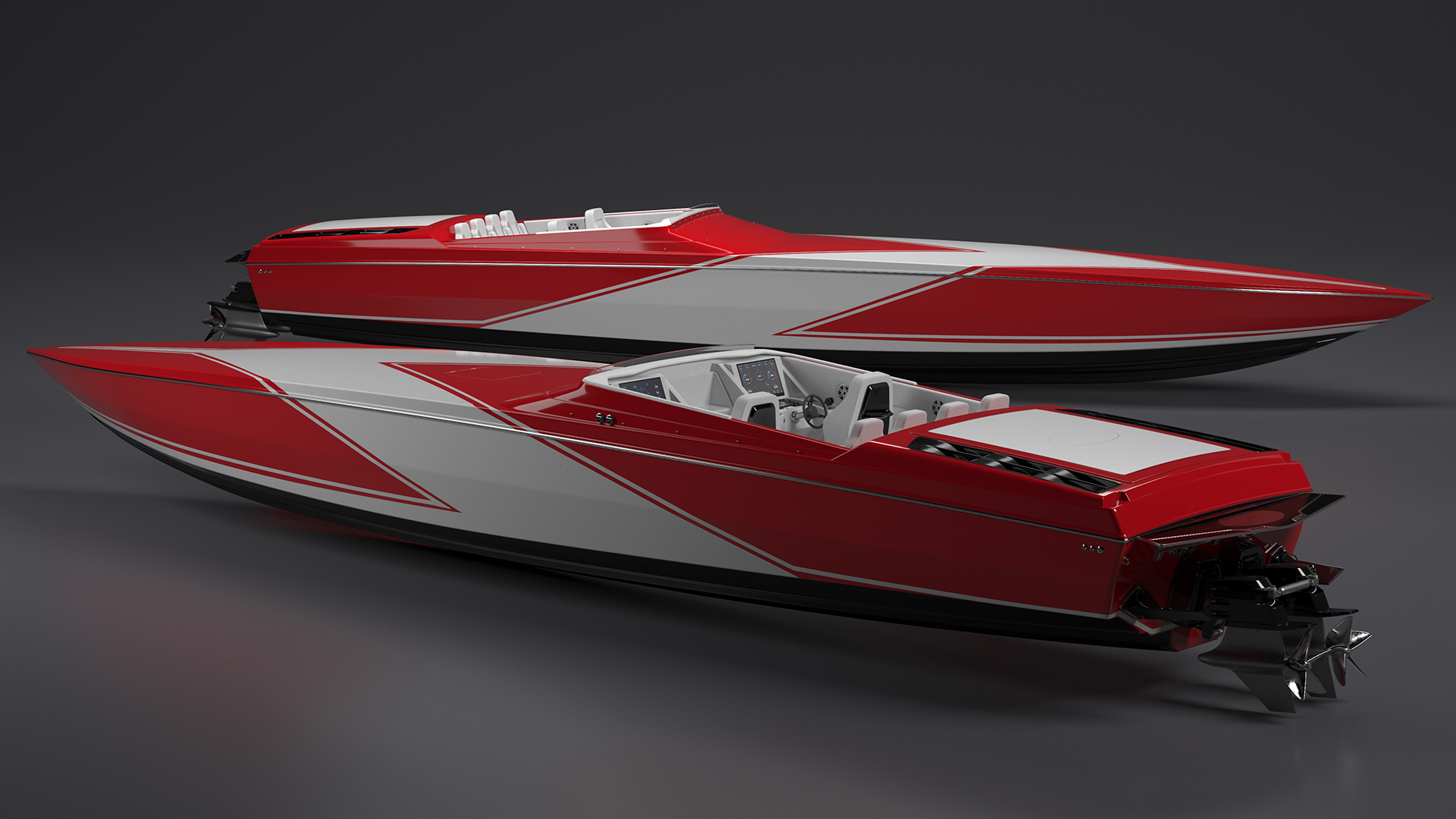 3D Speedboat Red model